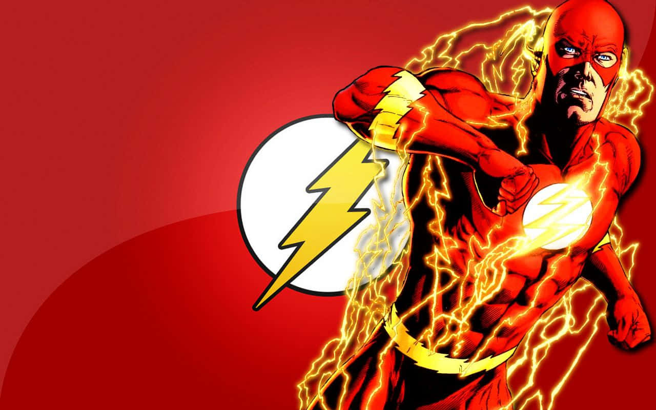 The Flash, red suit, yellow lightning bolts, HD Desktop Wallpaper