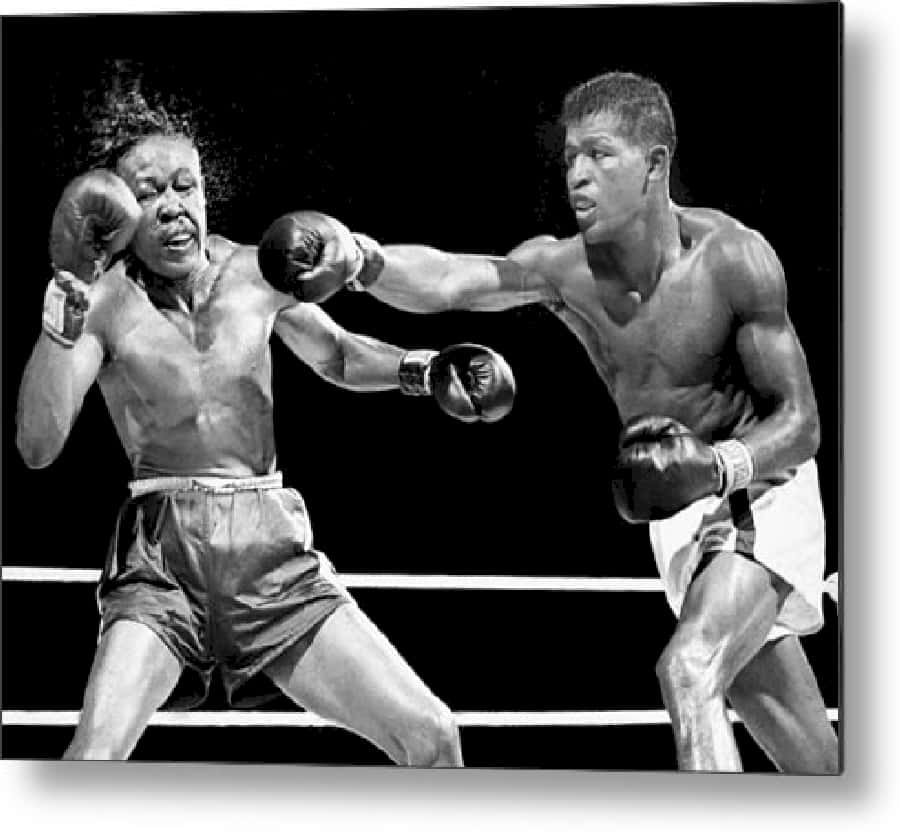 Kid Gavilan, ring, black and white, SD Desktop Wallpaper