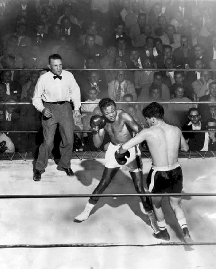 Kid Gavilan, vintage ring, referee, SD Phone Wallpaper