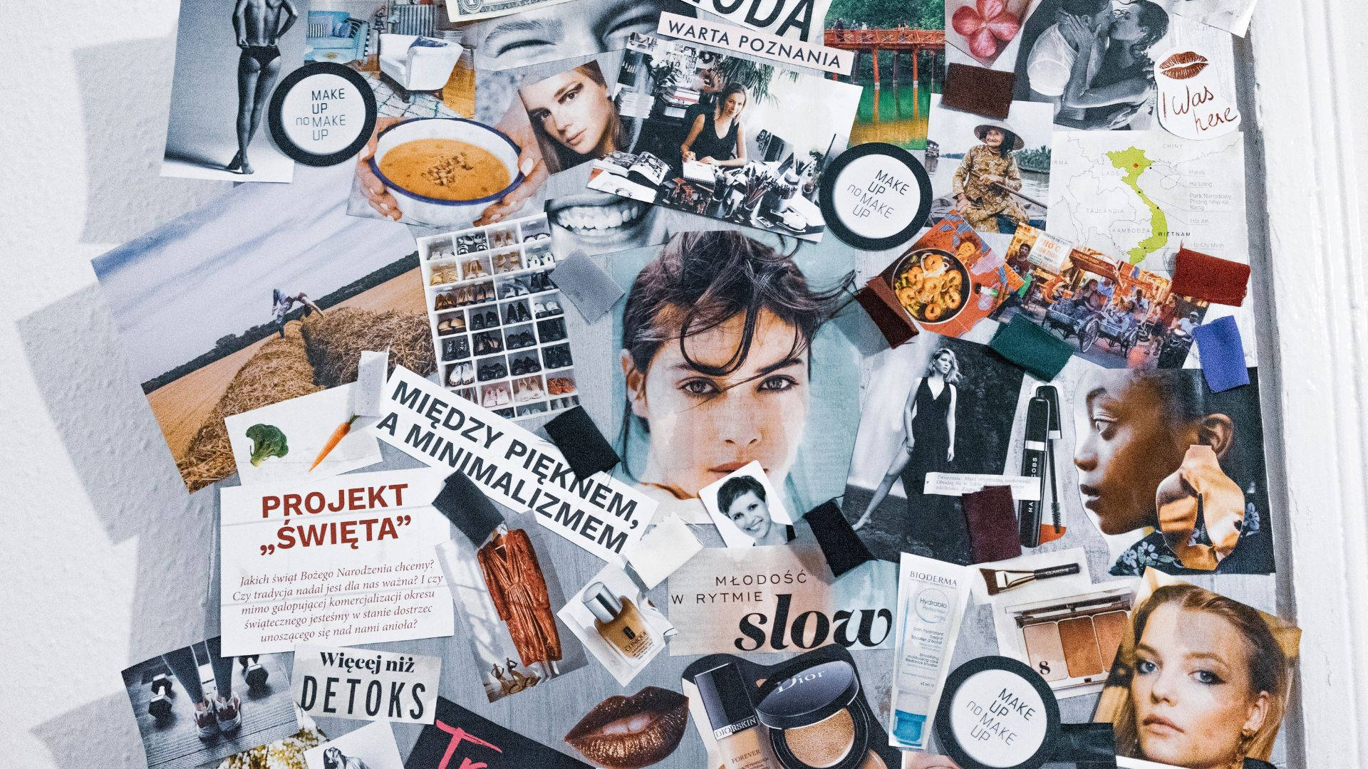 Kidcore Desktop, Polish Magazine Clippings, vibrant collage, Full HD Desktop Wallpaper