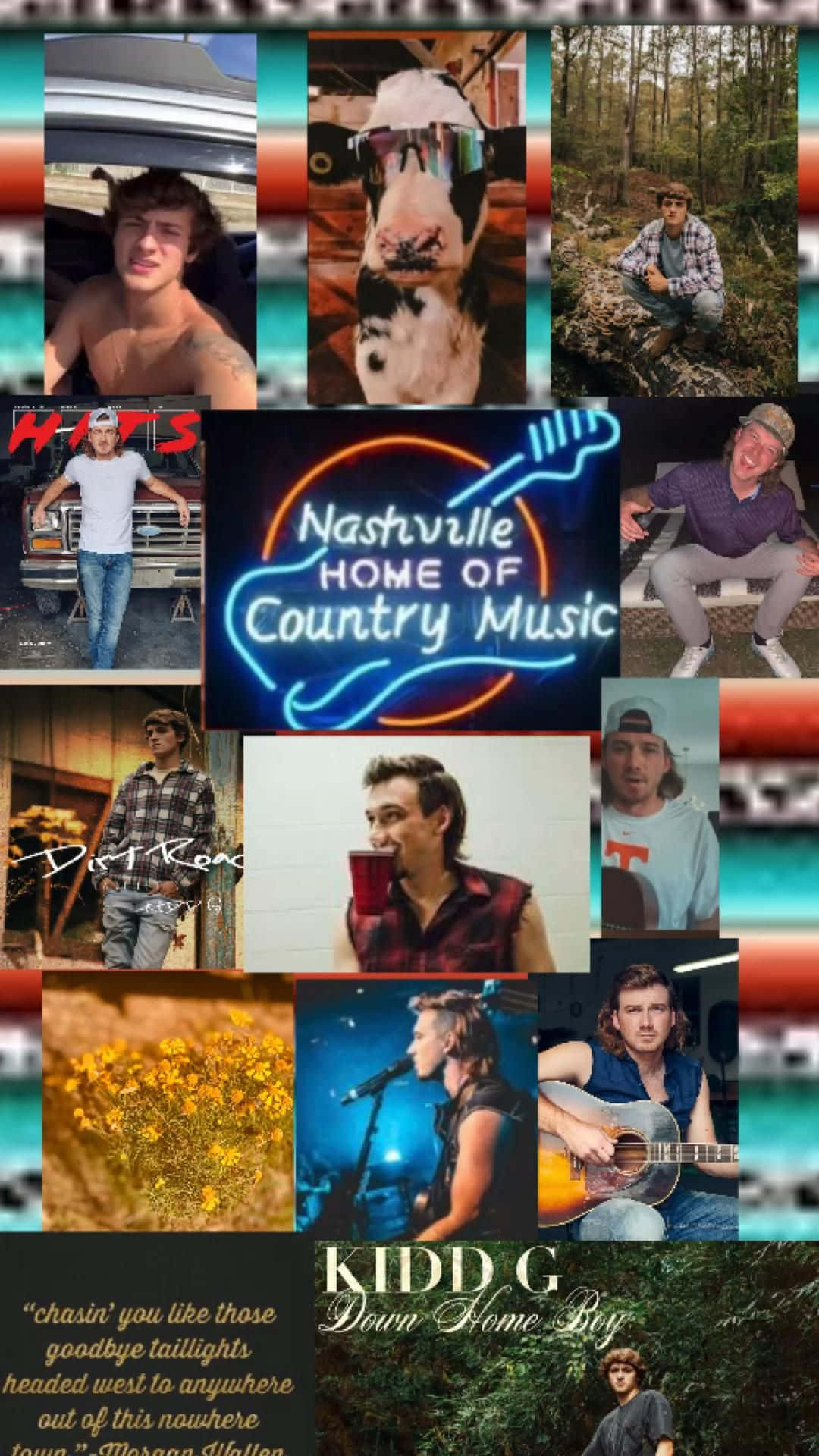 Kidd G, collage, country music, Full HD Phone Wallpaper