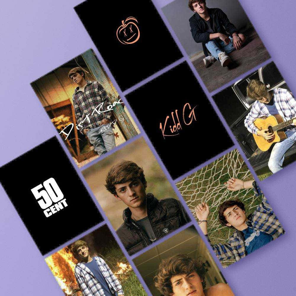 Kidd G, collage, purple background, SD Desktop Wallpaper