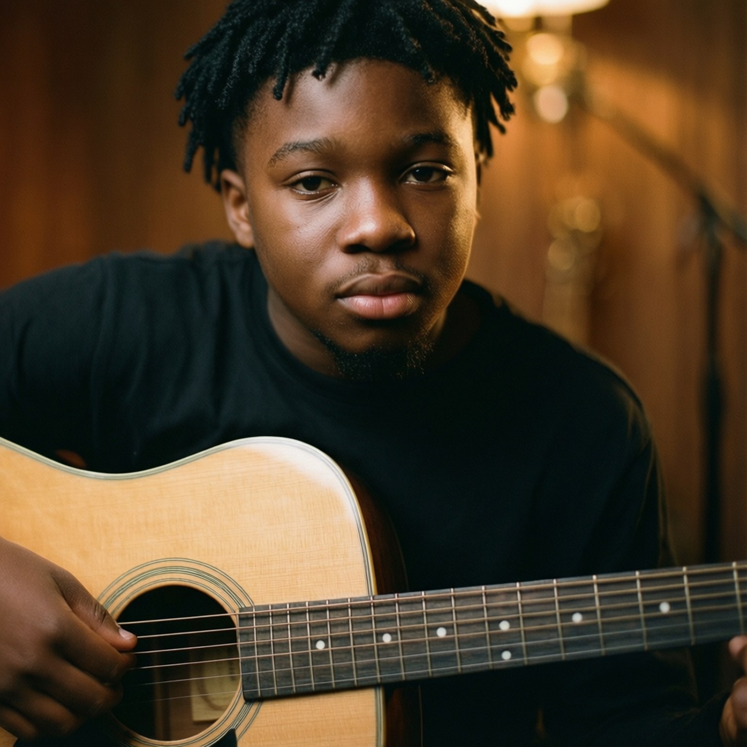 Kidd G, acoustic guitar, warm lighting, HD Desktop Wallpaper