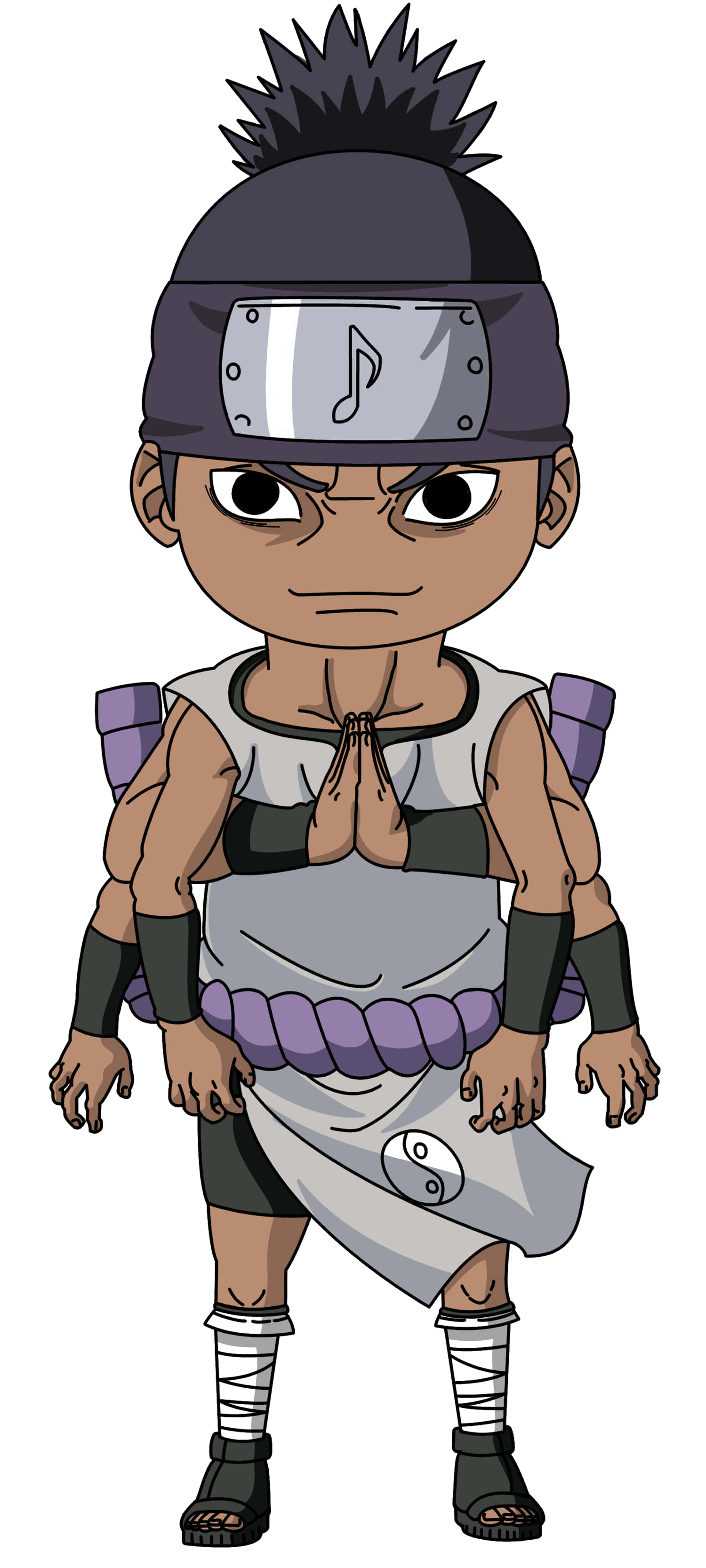 Kidomaru, chibi anime ninja, spiky hair, 2K Phone Wallpaper