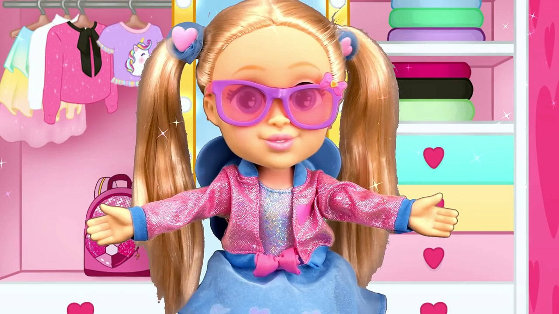 Kids Diana Show, blonde pigtails, pink glasses, Full HD Desktop Wallpaper