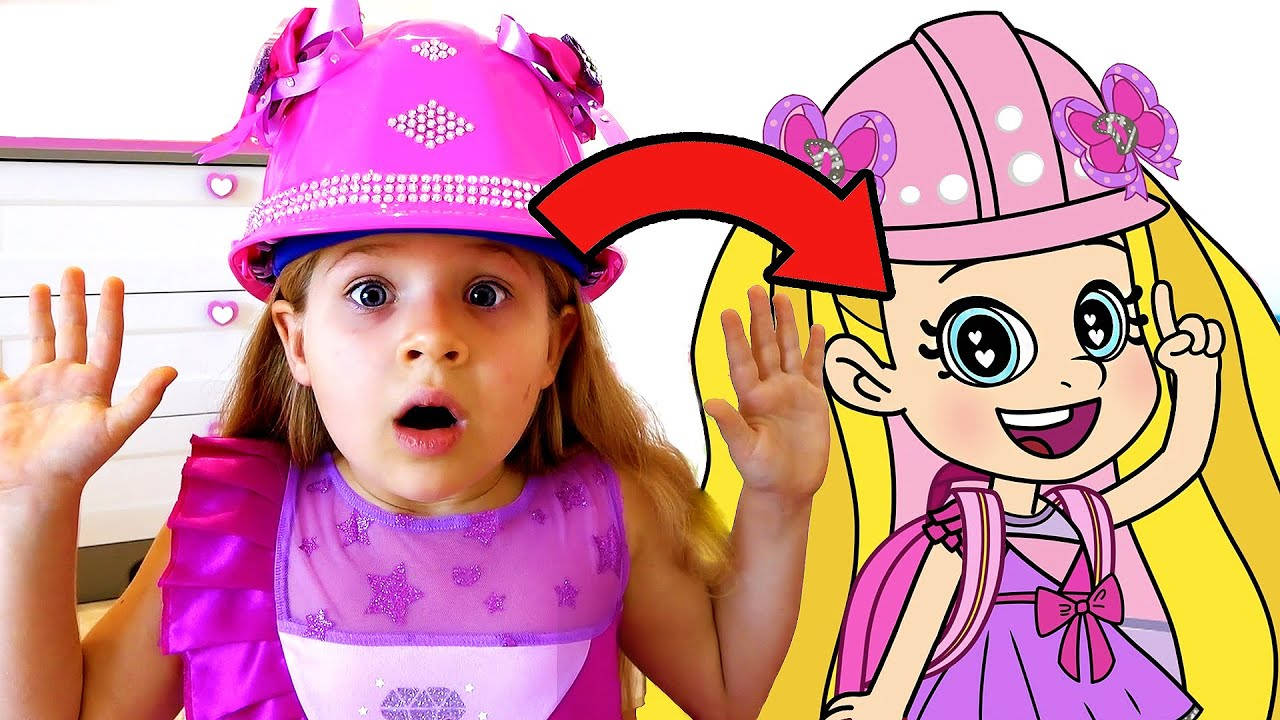 Kids Diana Show, pink hat, pink helmet, HD Desktop Wallpaper