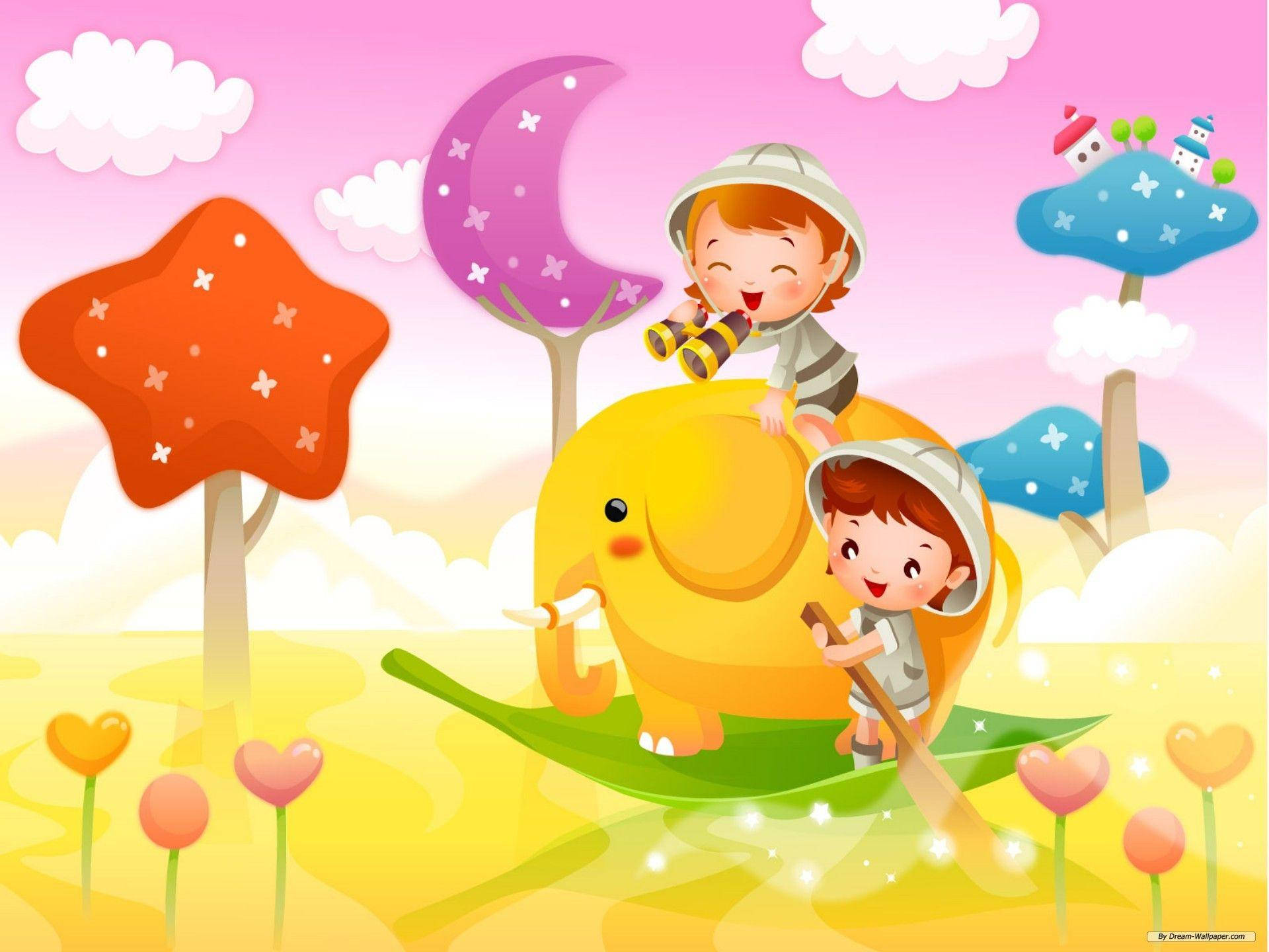 sky garden, explorer hats, yellow elephant, Full HD Desktop Wallpaper
