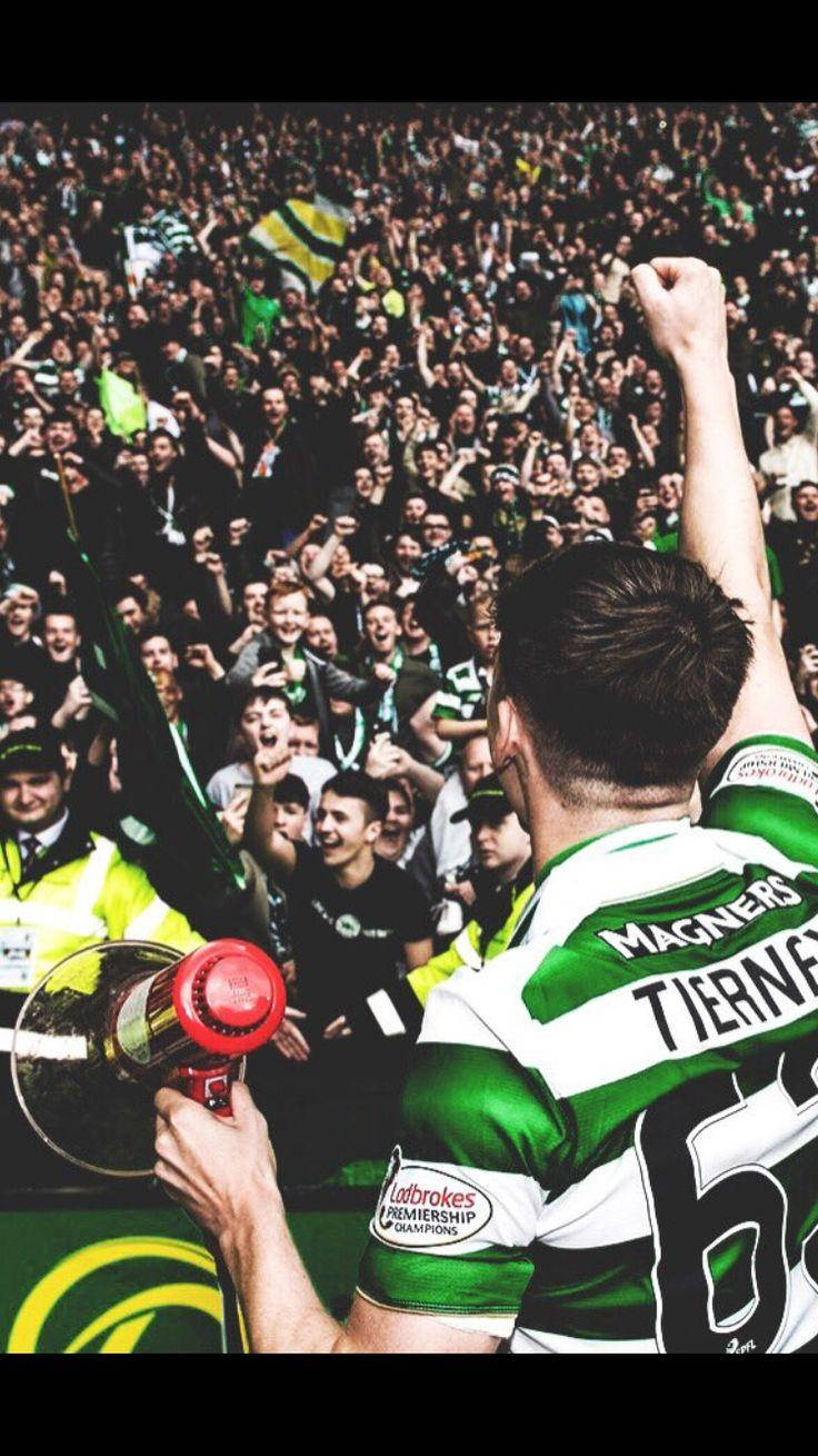Kieran Tierney, green and white jersey, stadium, HD Phone Wallpaper
