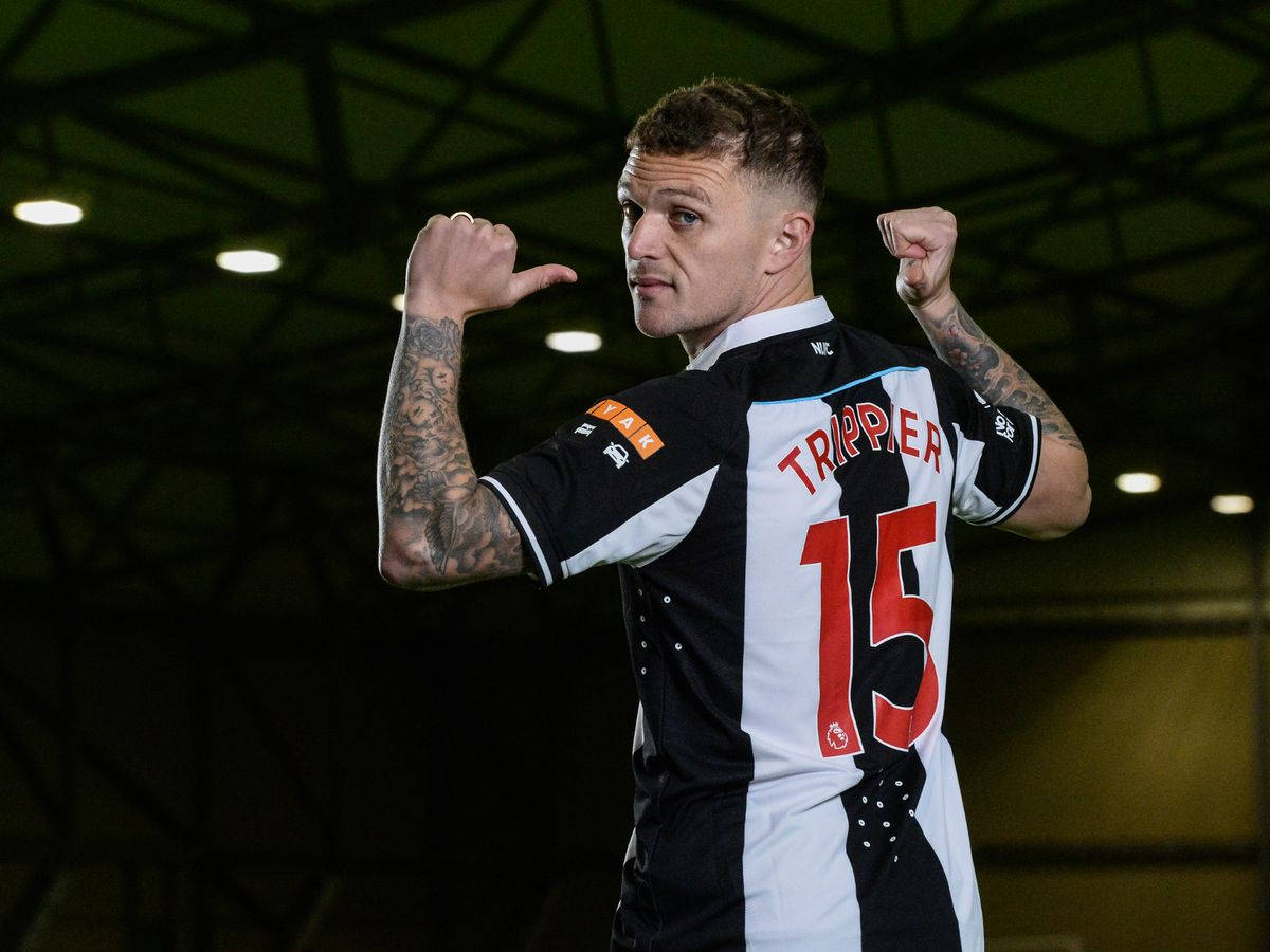 Kieran Trippier, black and white striped jersey, number 15, SD Desktop Wallpaper