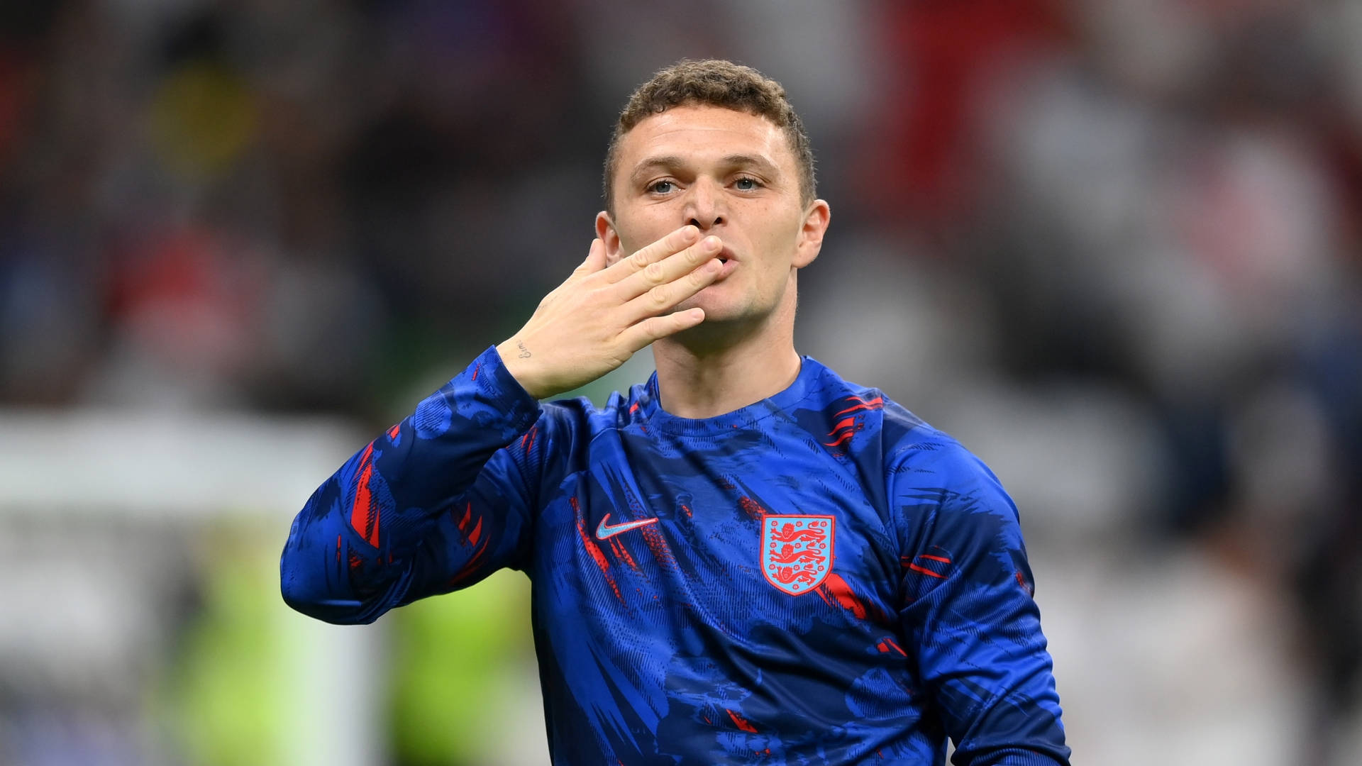 Kieran Trippier, blue England training kit, footballer, Full HD Desktop Wallpaper