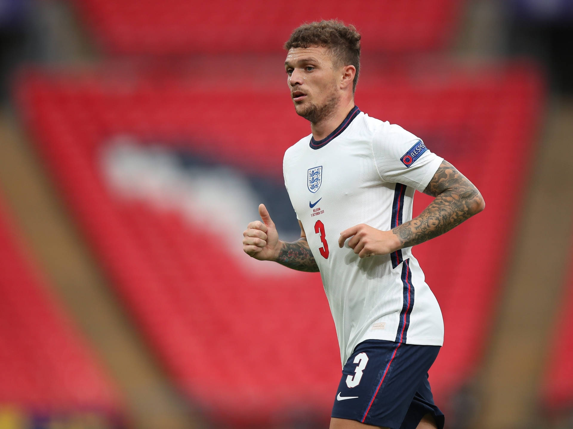 Kieran Trippier, white jersey, number three, Full HD Desktop Wallpaper