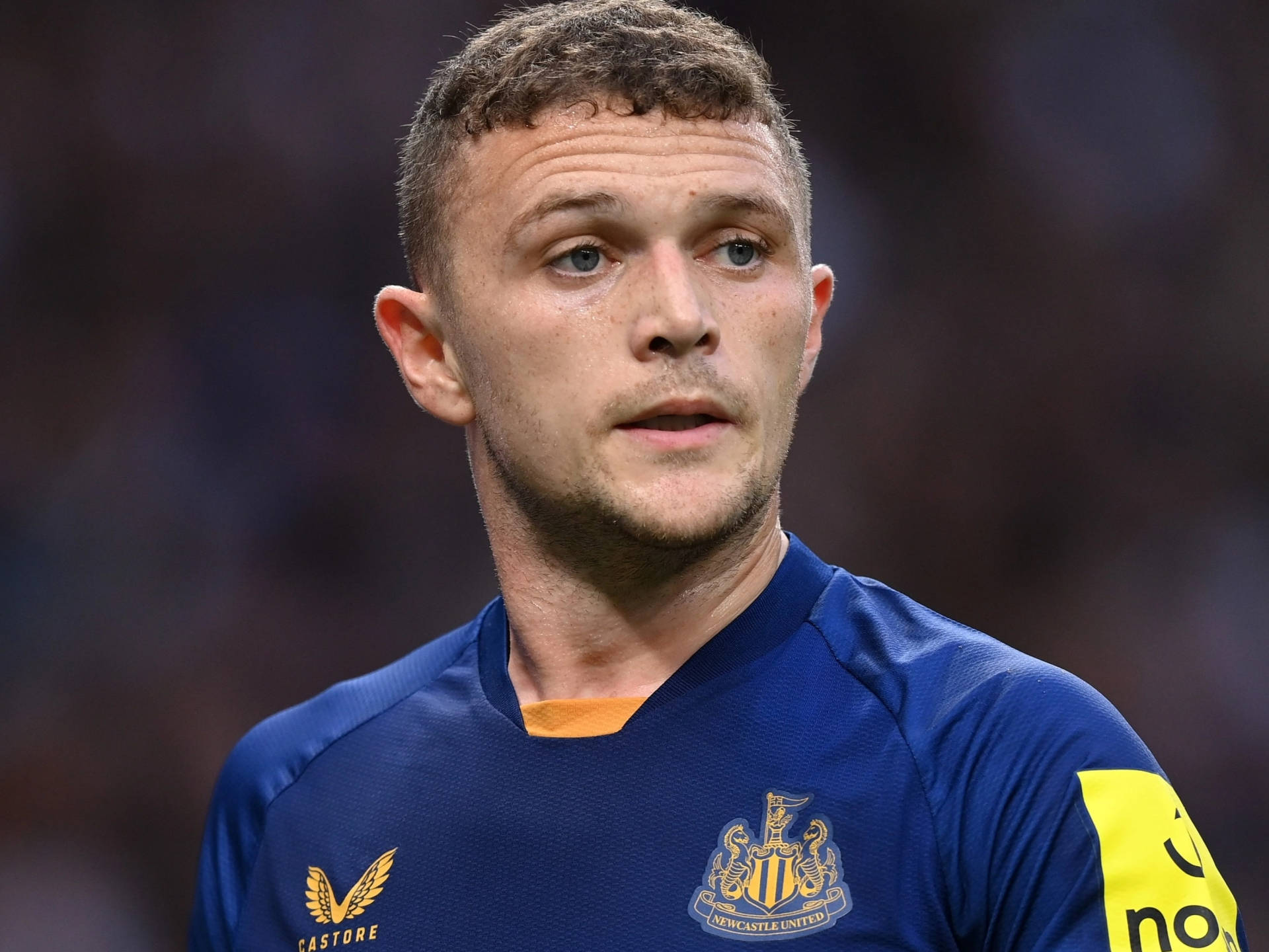 Kieran Trippier, blue Newcastle United jersey, close-up, Full HD Desktop Wallpaper