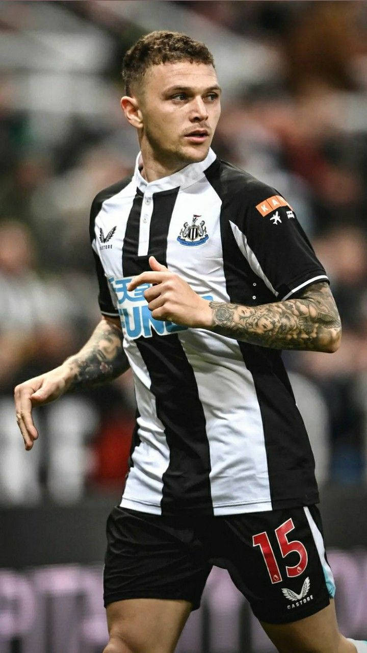 Kieran Trippier, black and white striped jersey, tattoos on his arms, HD Phone Wallpaper