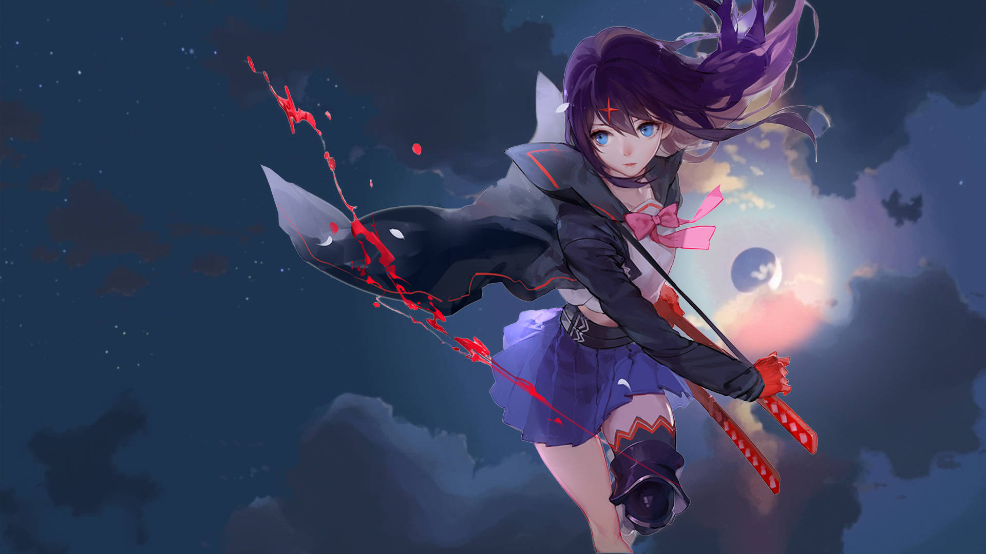 Kill La Kill, Senketsu, purple hair, Full HD Desktop Wallpaper