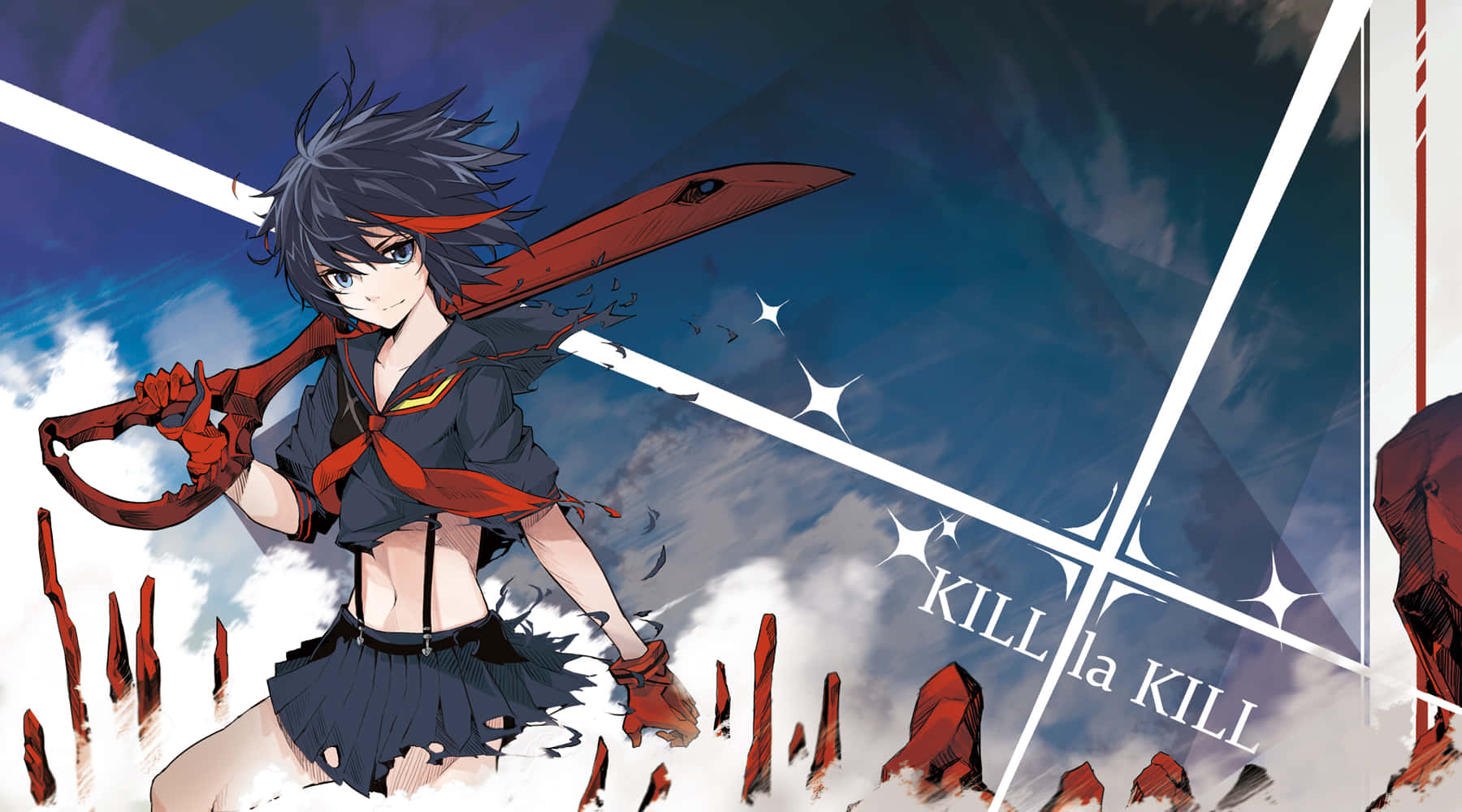Kill La Kill, Senketsu, red weapon, HD Desktop Wallpaper