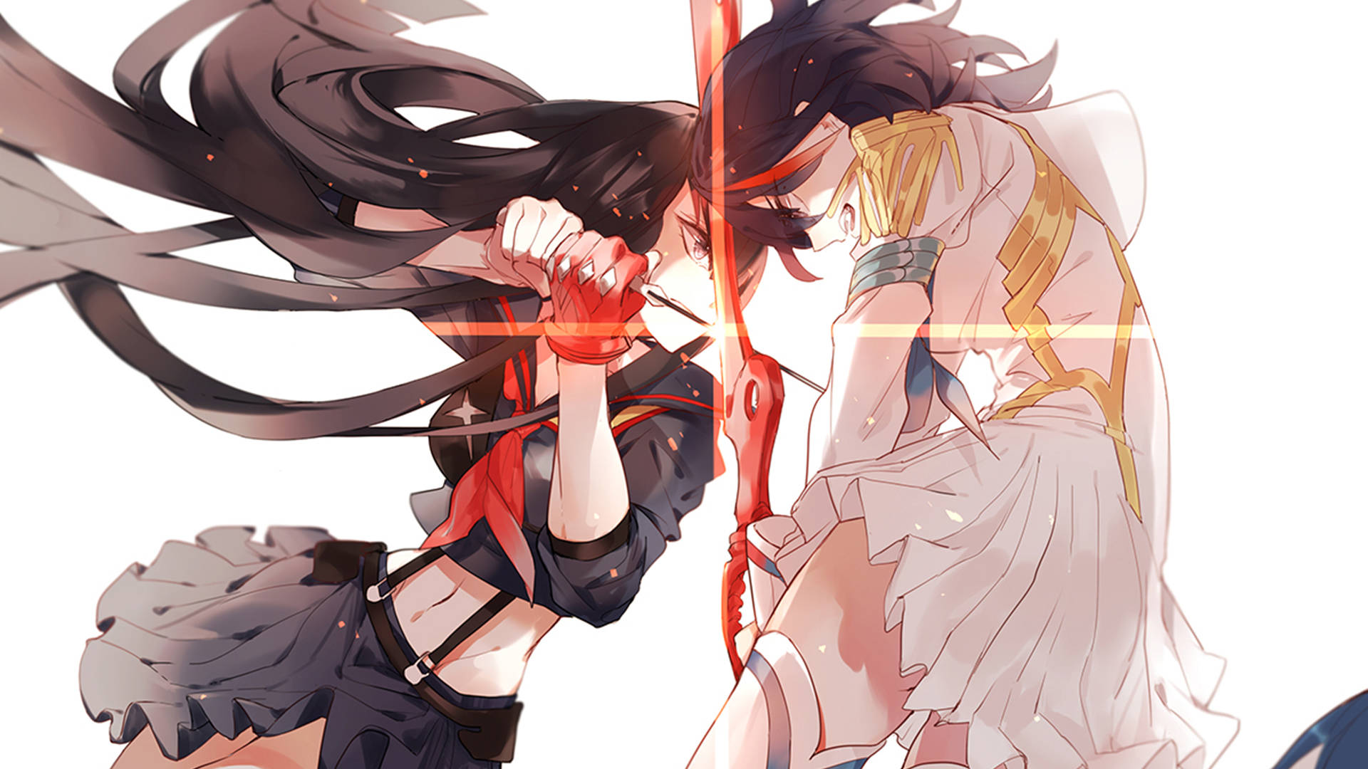 Kill La Kill, anime girls, clash swords, Full HD Desktop Wallpaper