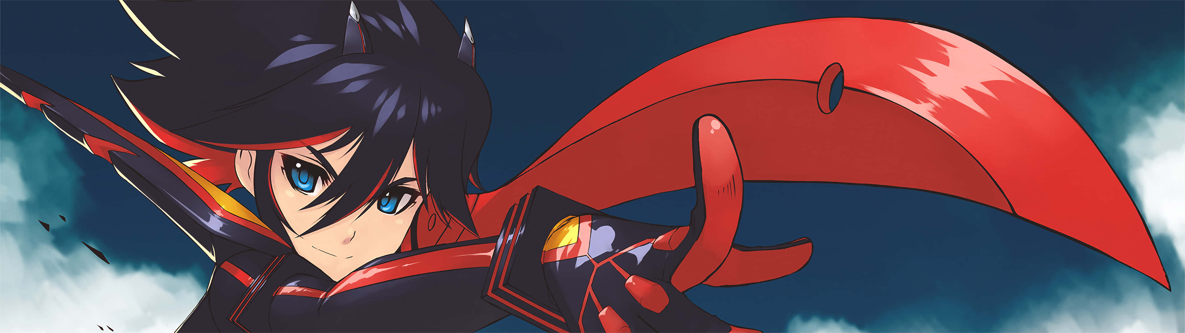 Kill la Kill, blue eyes, black hair, 4K Desktop Wallpaper