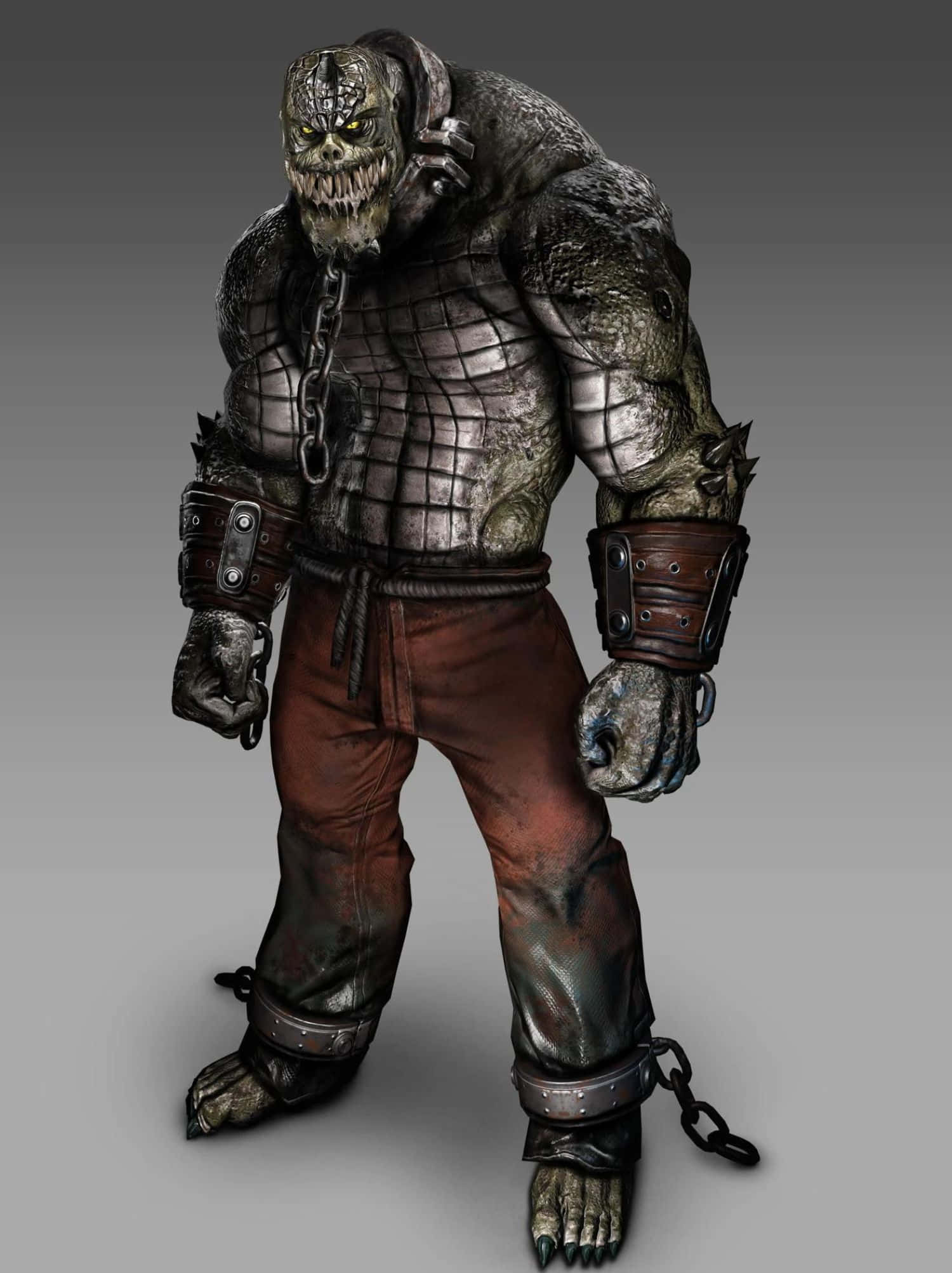 Killer Croc, glowing yellow eyes, chains, Full HD Phone Wallpaper
