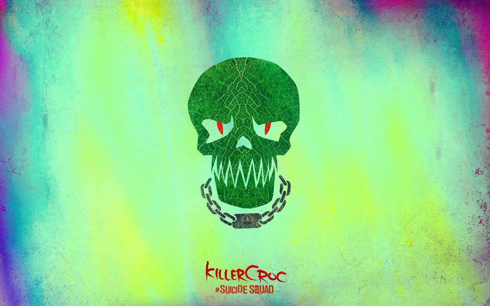Killer Croc, green skull, red eyes, HD Desktop Wallpaper