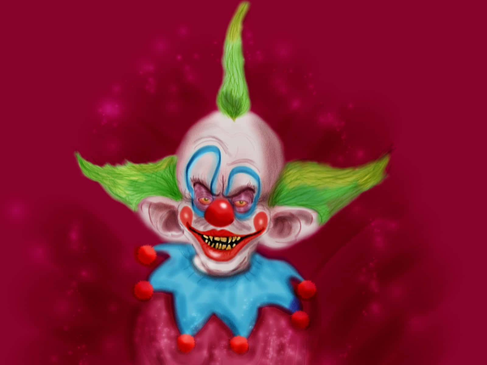 Killer Klowns From Outer Space, green hair, blue face paint, HD Desktop Wallpaper