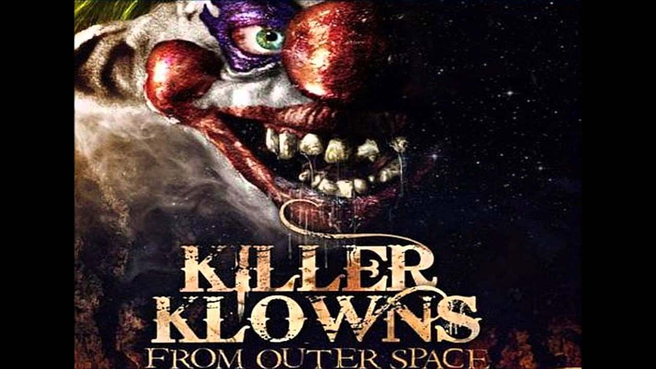 Killer Klowns from Outer Space, purple makeup, bloodied teeth, HD Desktop Wallpaper