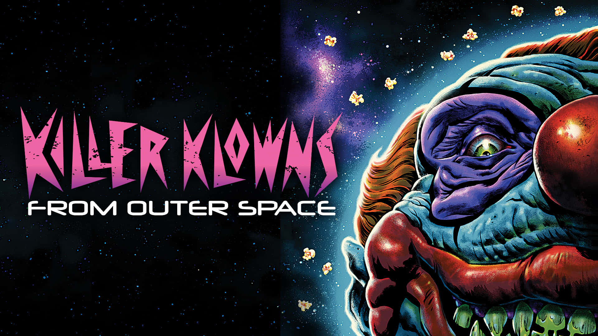 Killer Klowns From Outer Space, green eye, red nose, Full HD Desktop Wallpaper