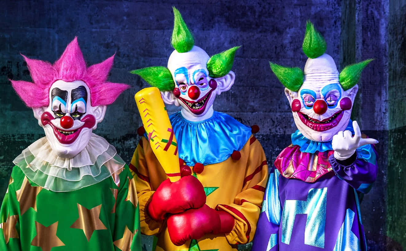 Killer Klowns From Outer Space, clowns, colorful wigs, HD Desktop Wallpaper