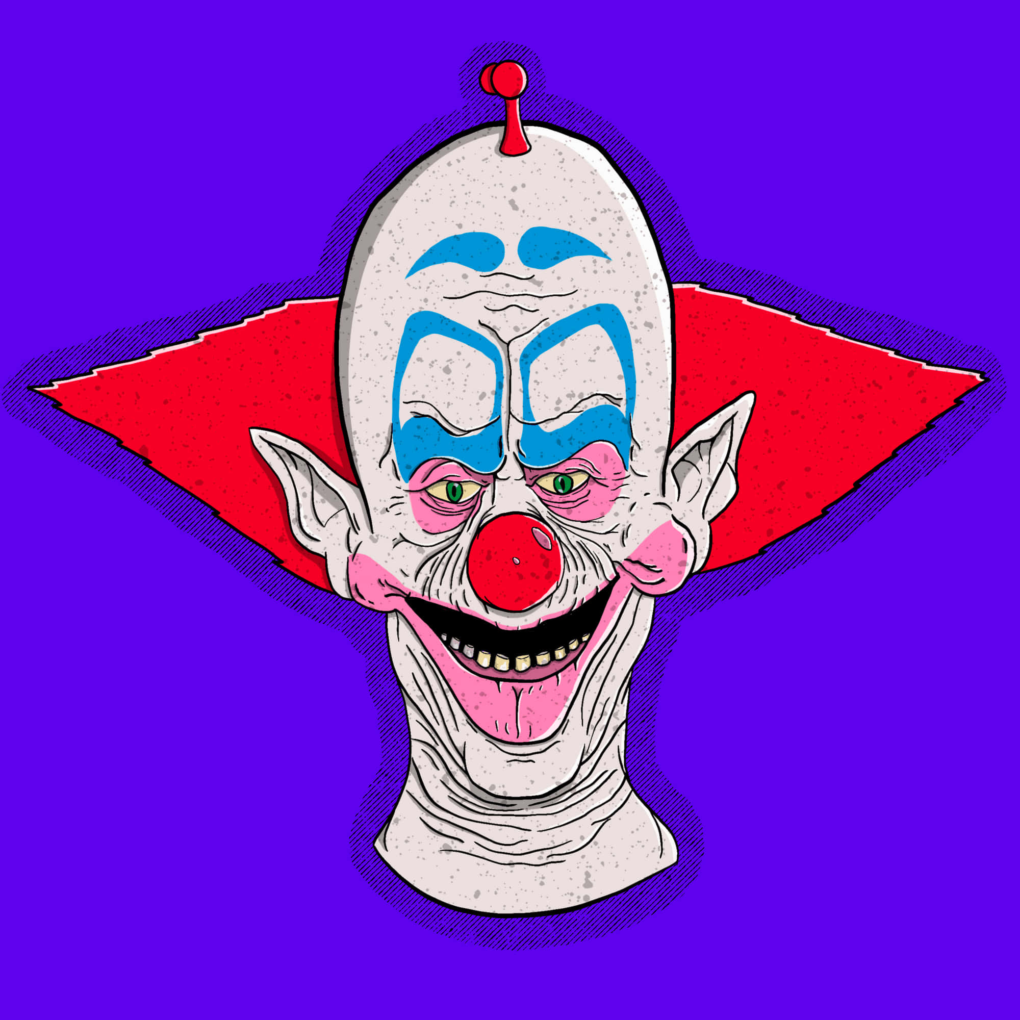 Killer Klowns from Outer Space, red nose, vivid purple background, Full HD Desktop Wallpaper
