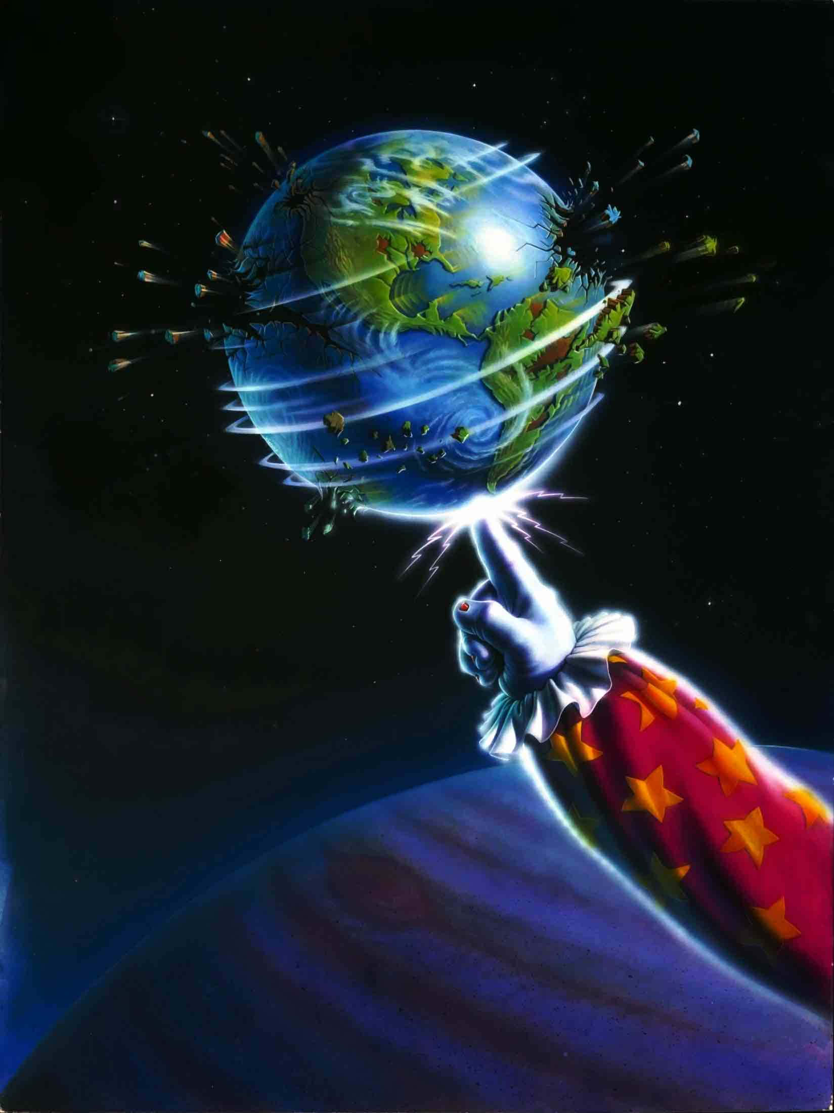 Killer Klowns from Outer Space, starry red sleeve, glowing finger, Full HD Phone Wallpaper
