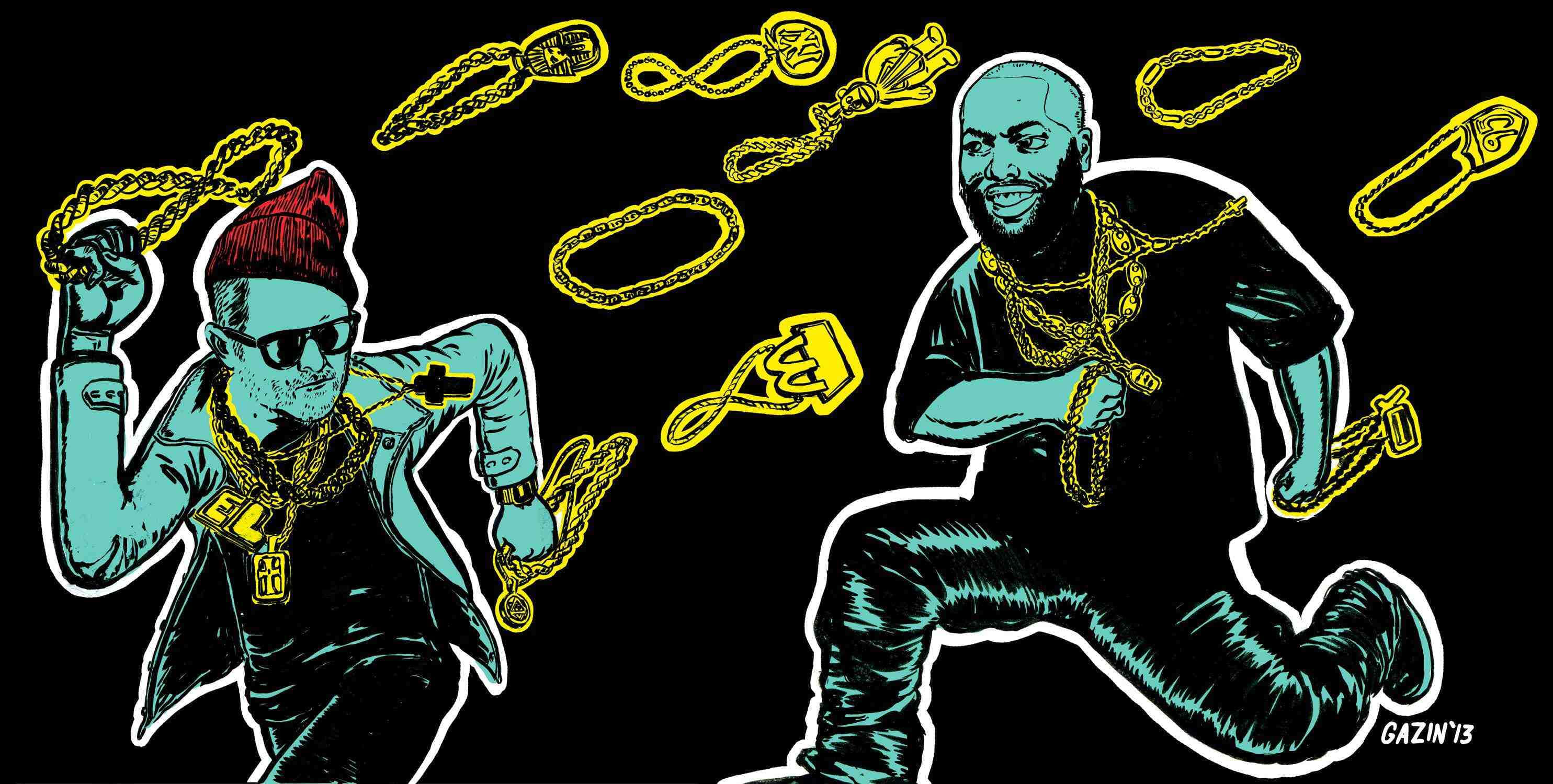 Killer Mike, El P, teal, 2K Desktop Wallpaper