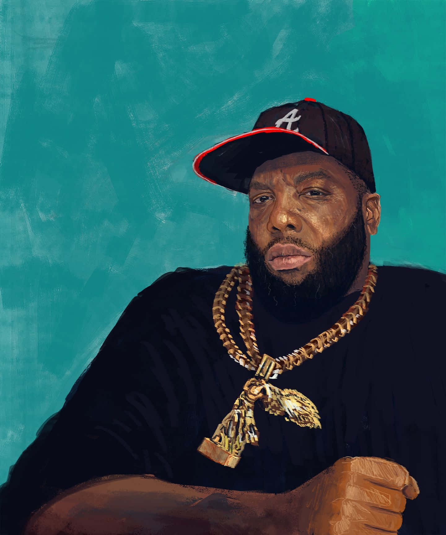 Killer Mike, bearded man, black cap, HD Phone Wallpaper