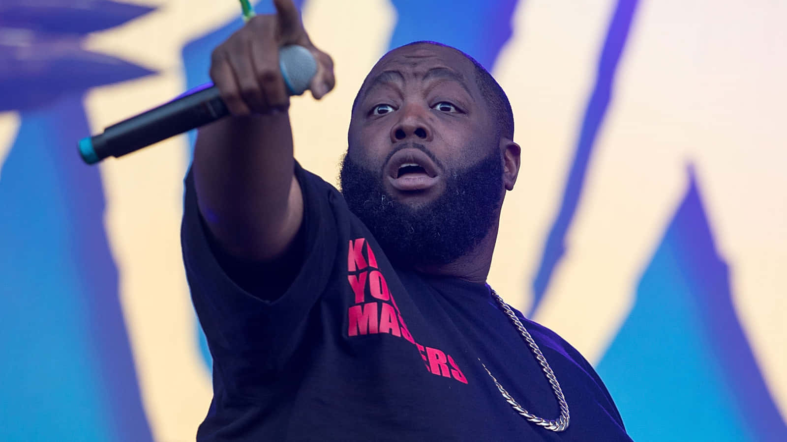 Killer Mike, black tshirt, pink text, HD Desktop Wallpaper