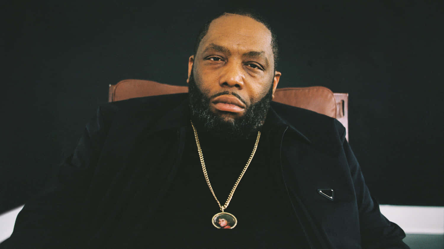 Killer Mike, brown leather chair, black coat, HD Desktop Wallpaper
