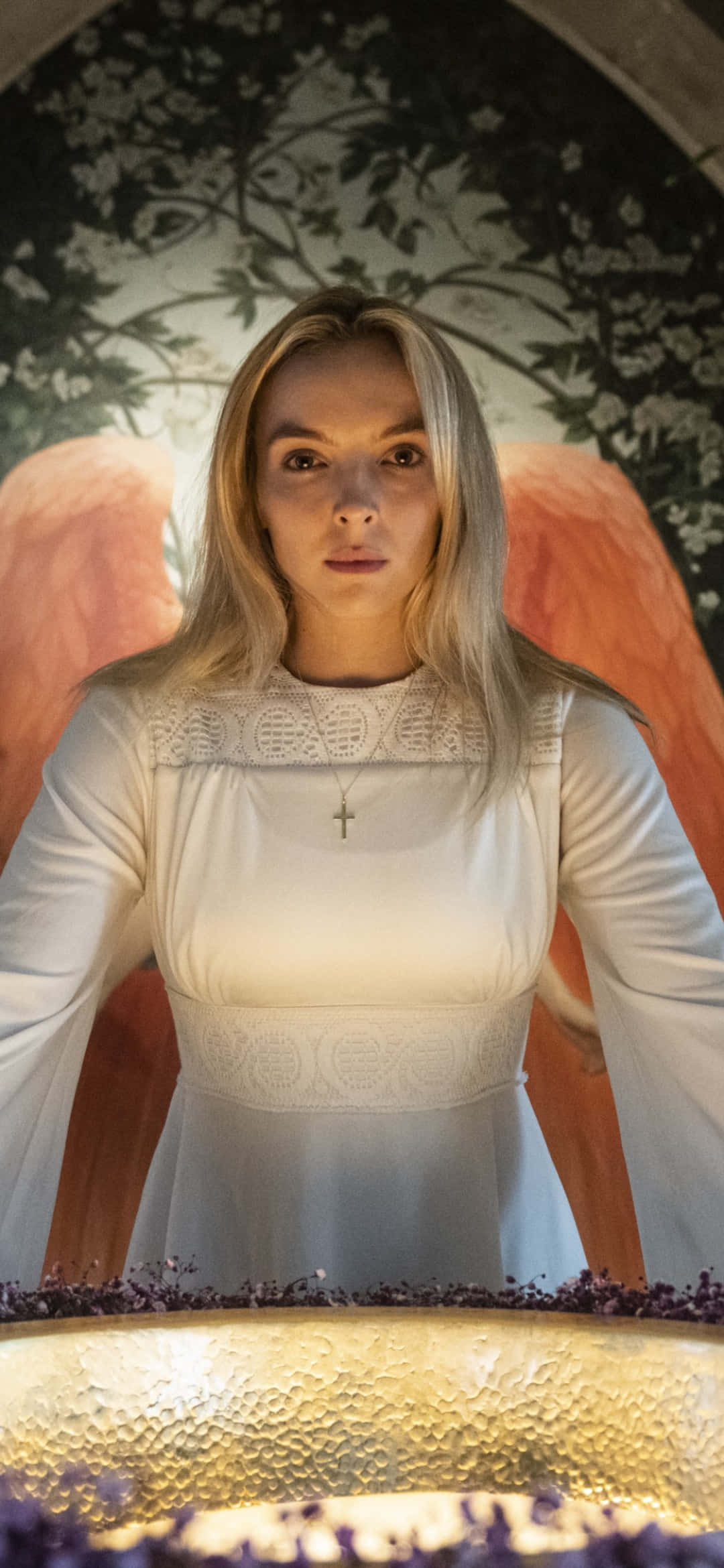 angel winged woman, Killing Eve, white dress, Full HD Phone Wallpaper