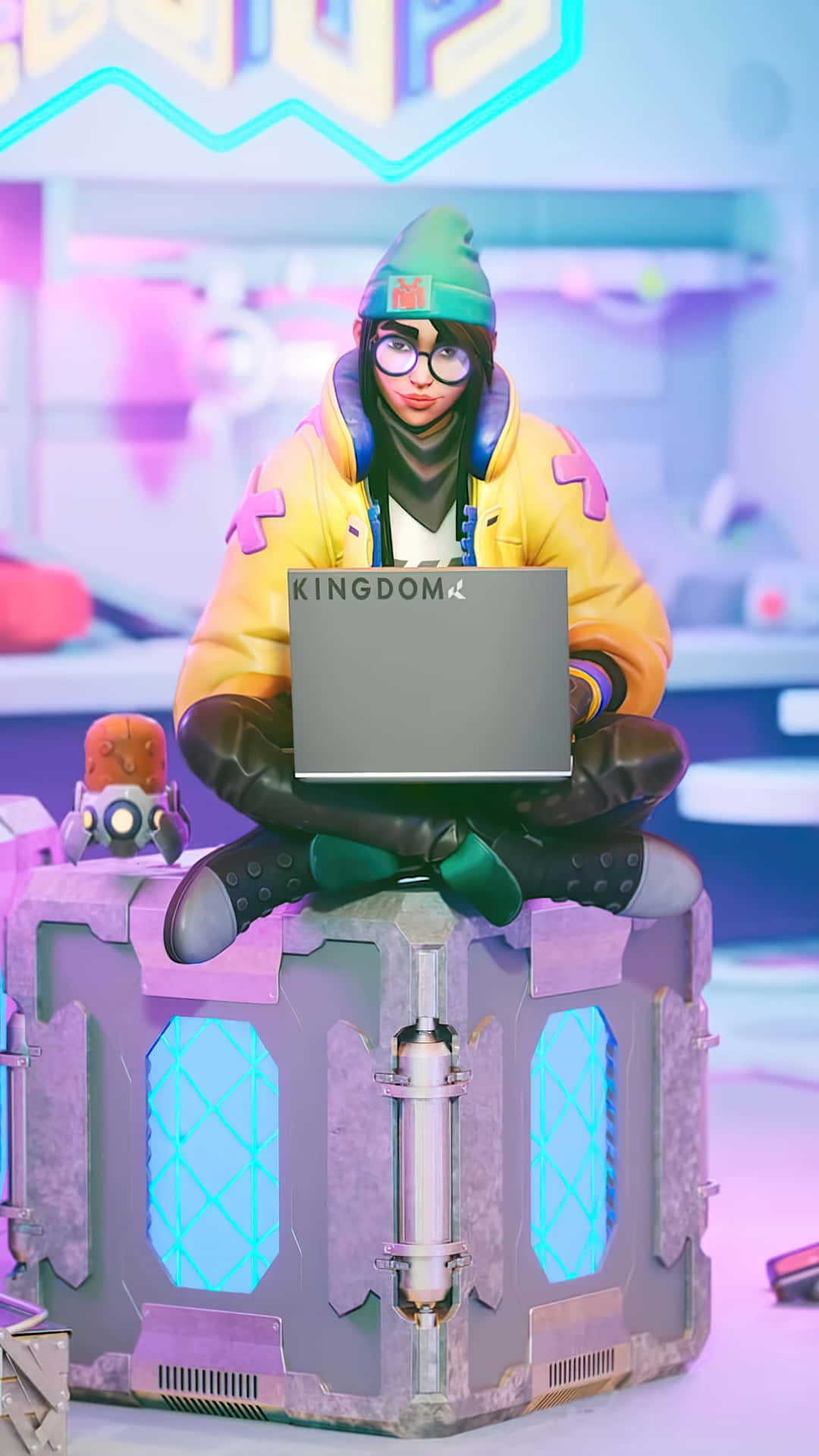 Killjoy Valorant, yellow jacket, green beanie, Full HD Phone Wallpaper
