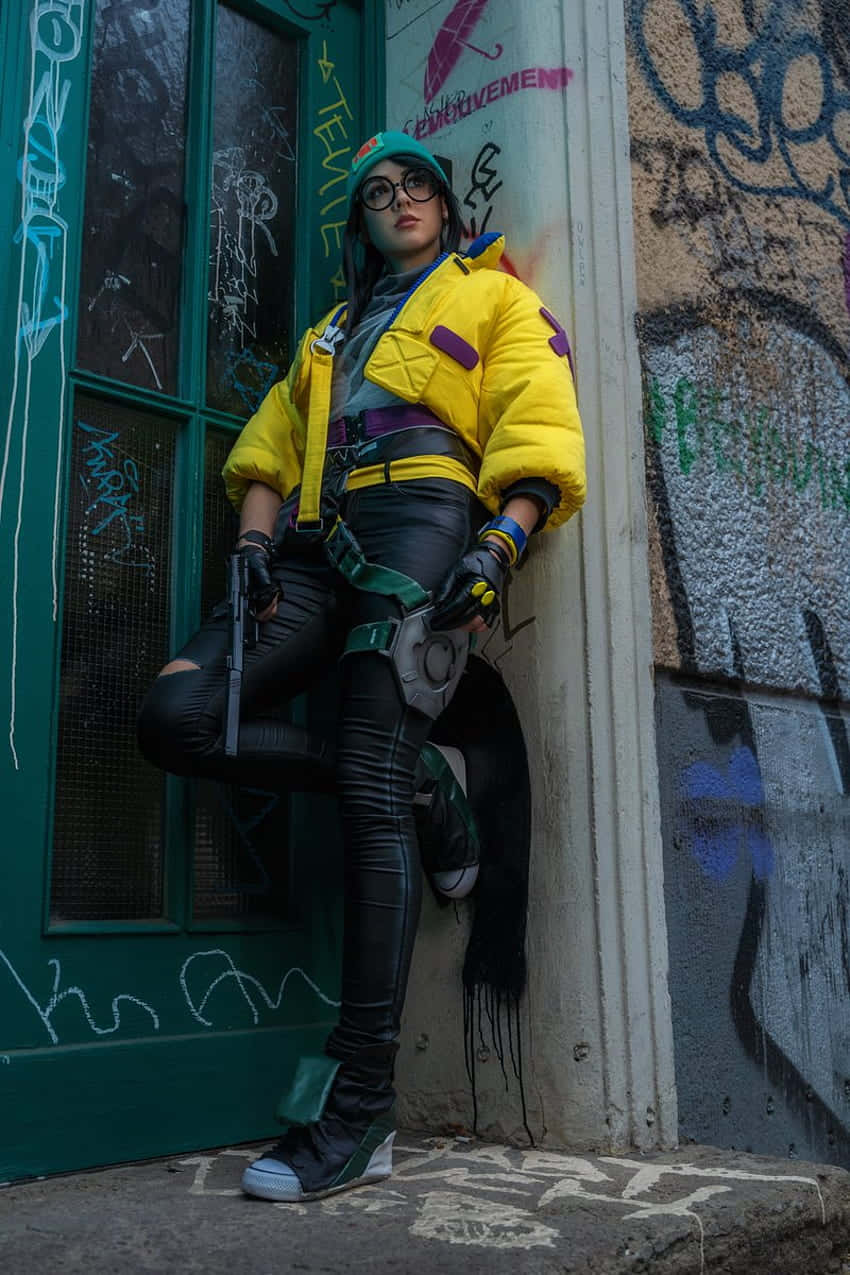 Killjoy, Valorant, vibrant yellow jacket, SD Phone Wallpaper