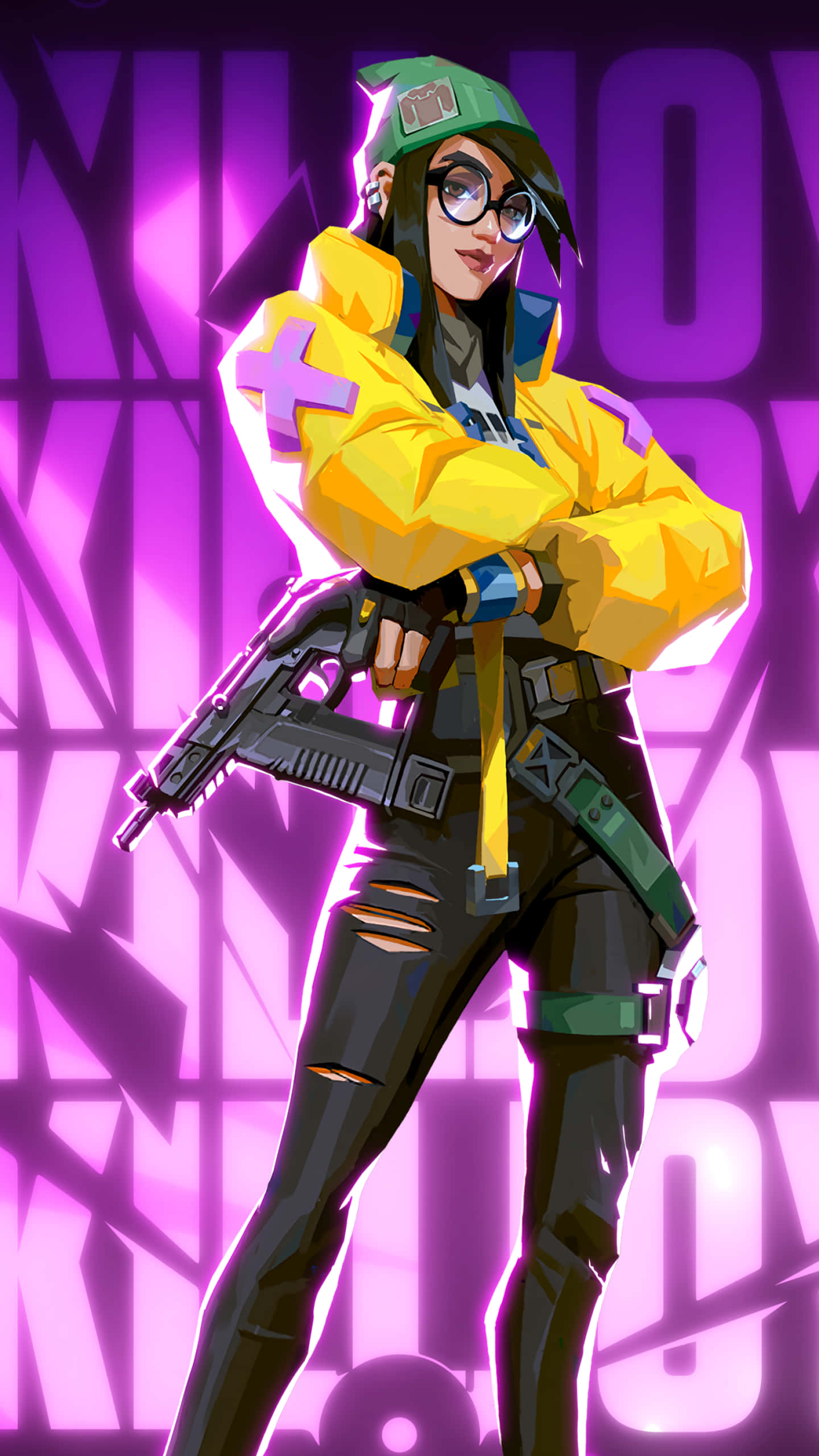 Killjoy, Valorant, yellow jacket, 2K Phone Wallpaper