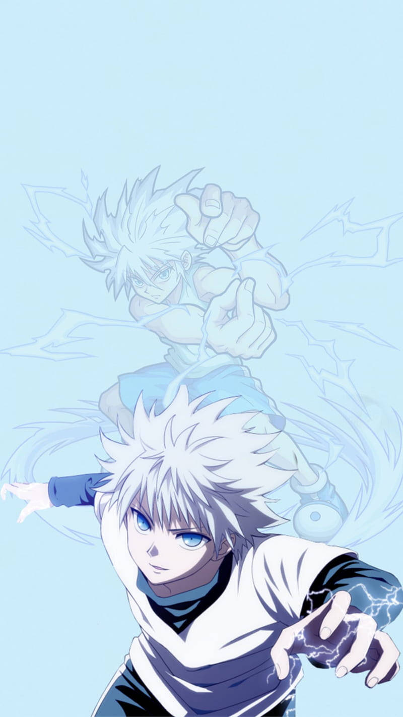 Killua, white hair, blue eyes, HD Phone Wallpaper