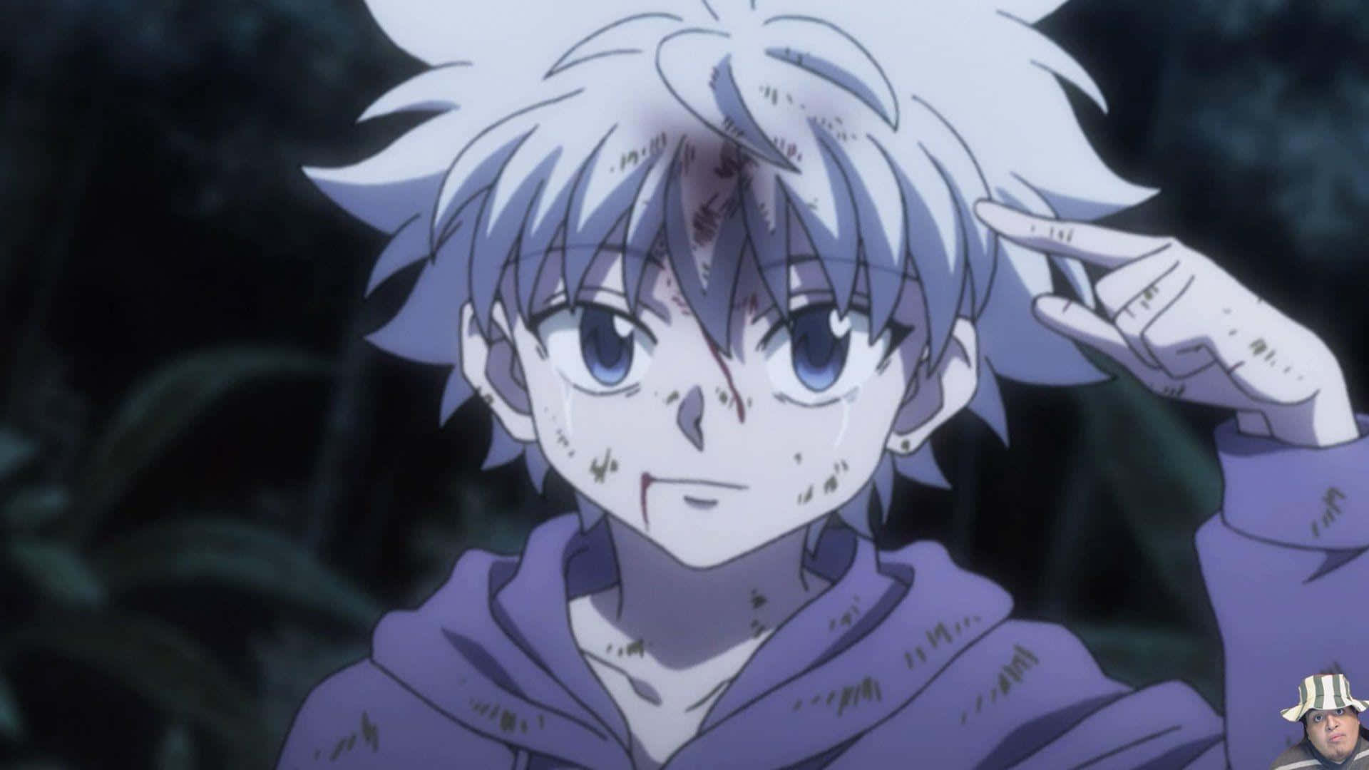 Killua, silver-haired, blue eyes, Full HD Desktop Wallpaper