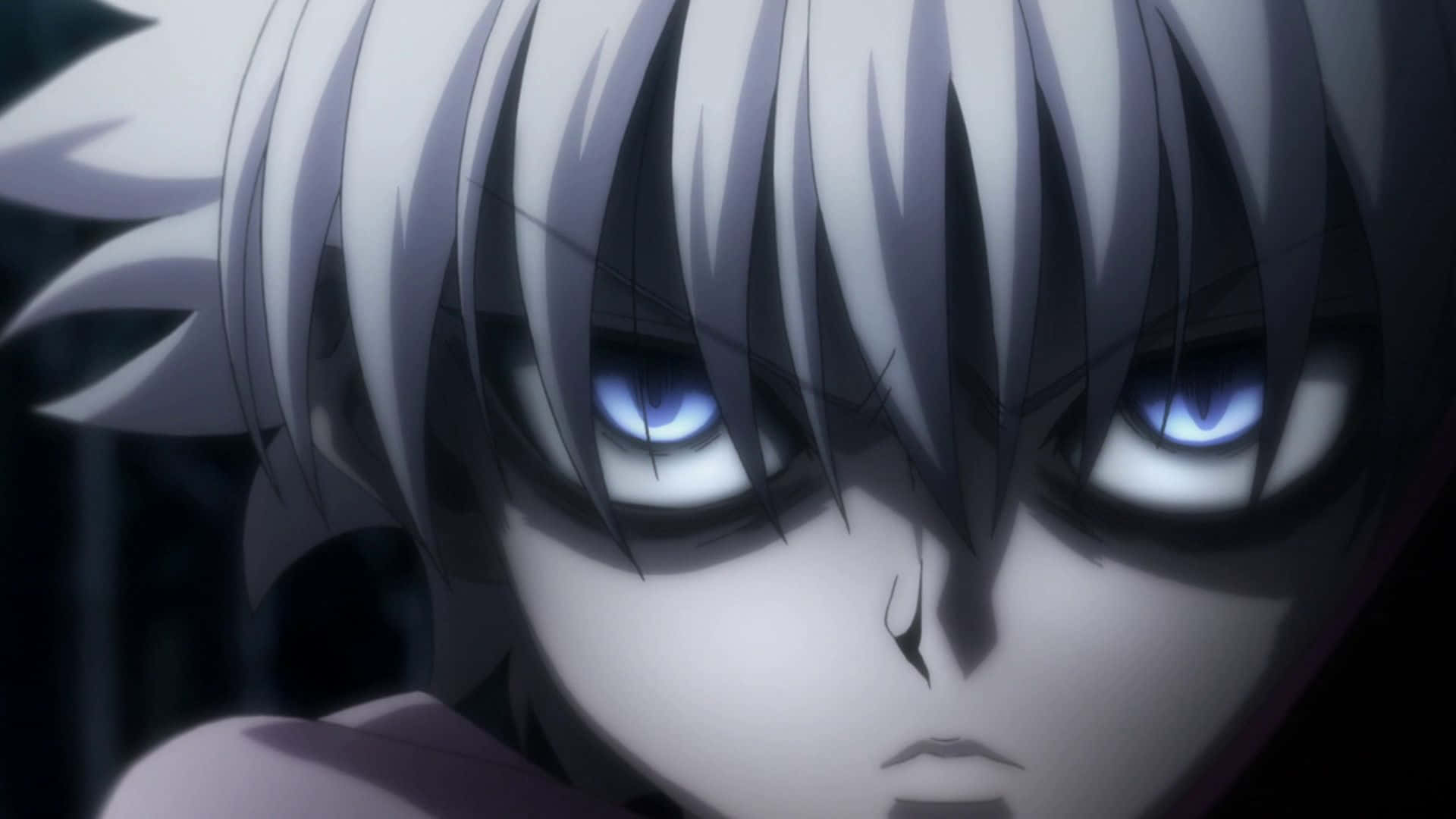 Killua, blue eyes, sharp white hair, Full HD Desktop Wallpaper