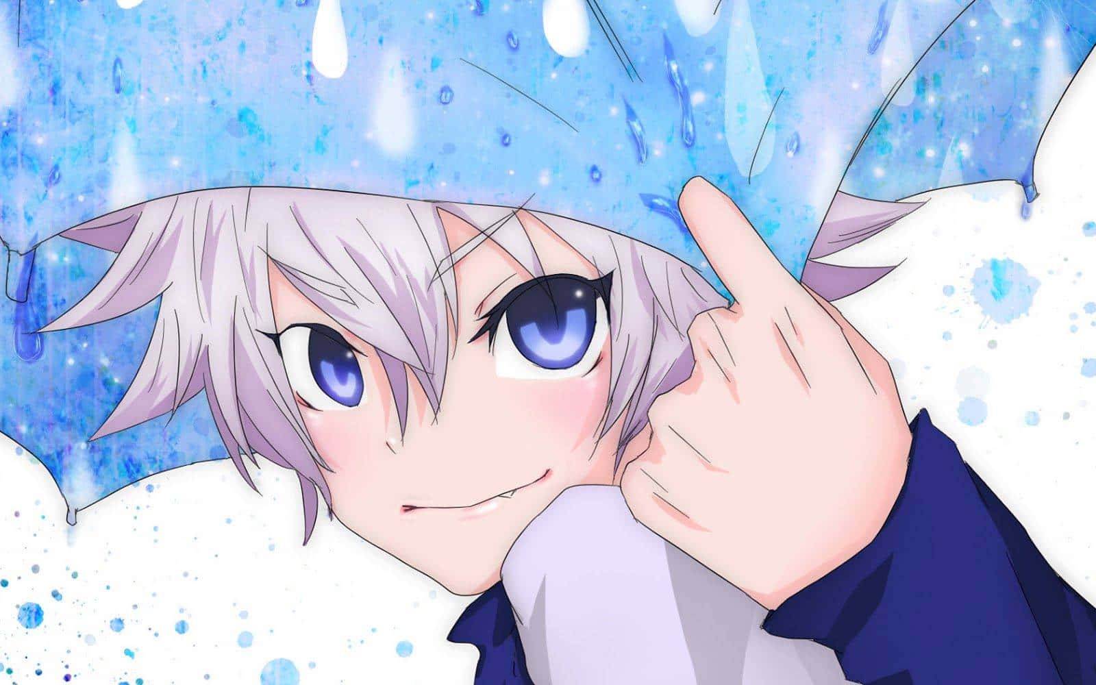 Killua, Cute Killua, blue umbrella, HD Desktop Wallpaper