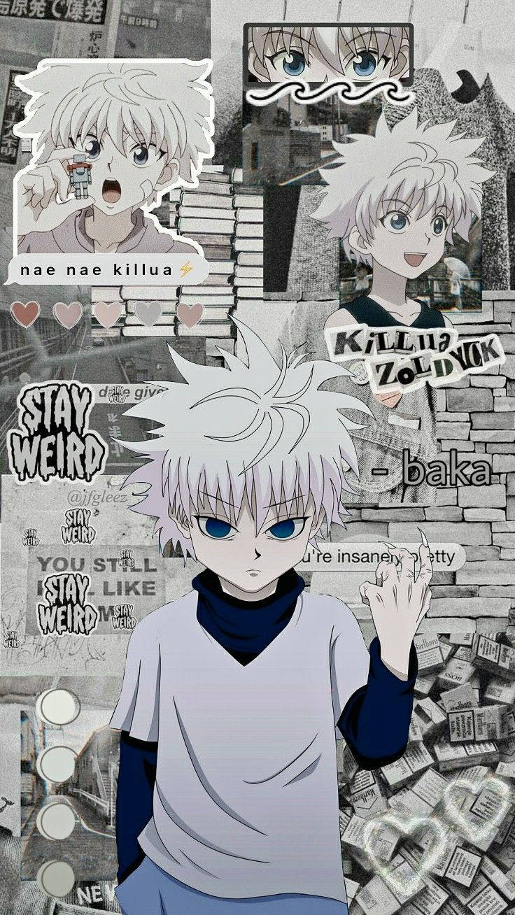 Killua, white hair, blue eyes, HD Phone Wallpaper