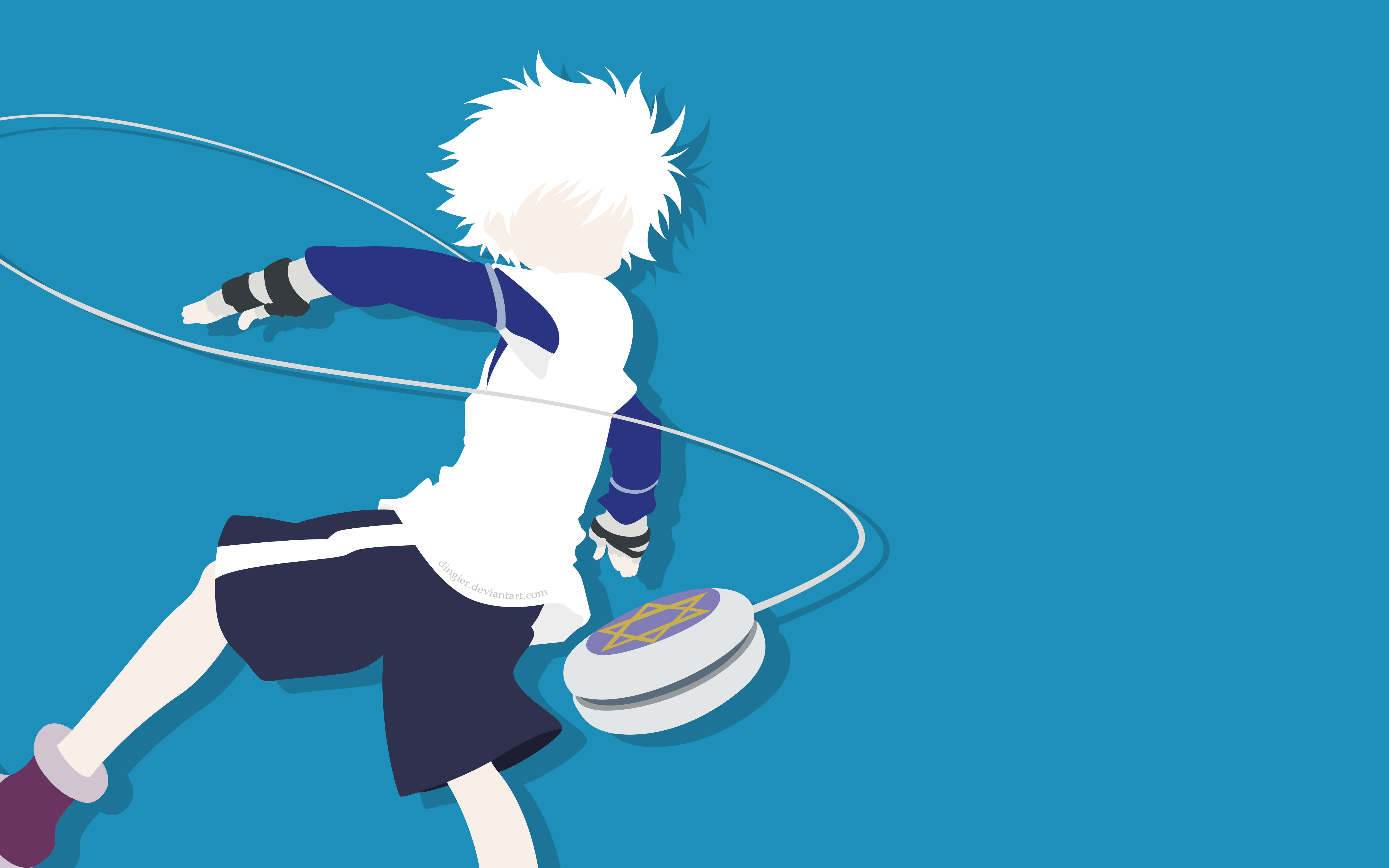 Killua, white hair, yo-yo, 4K Desktop Wallpaper