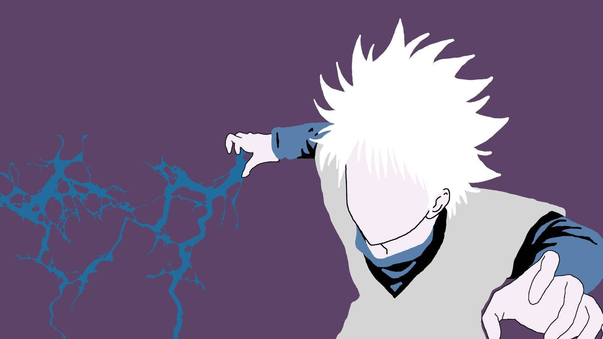 Killua, spiky white hair, blue energy, Full HD Desktop Wallpaper