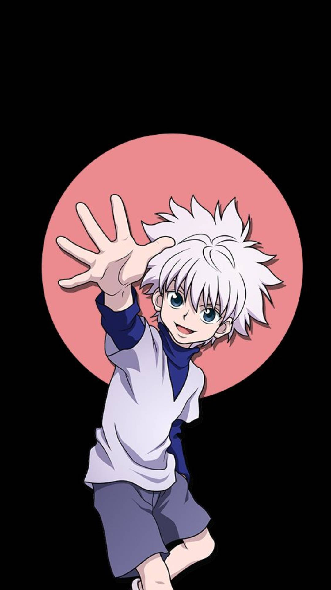 Killua, spiky white hair, blue eyes, Full HD Phone Wallpaper