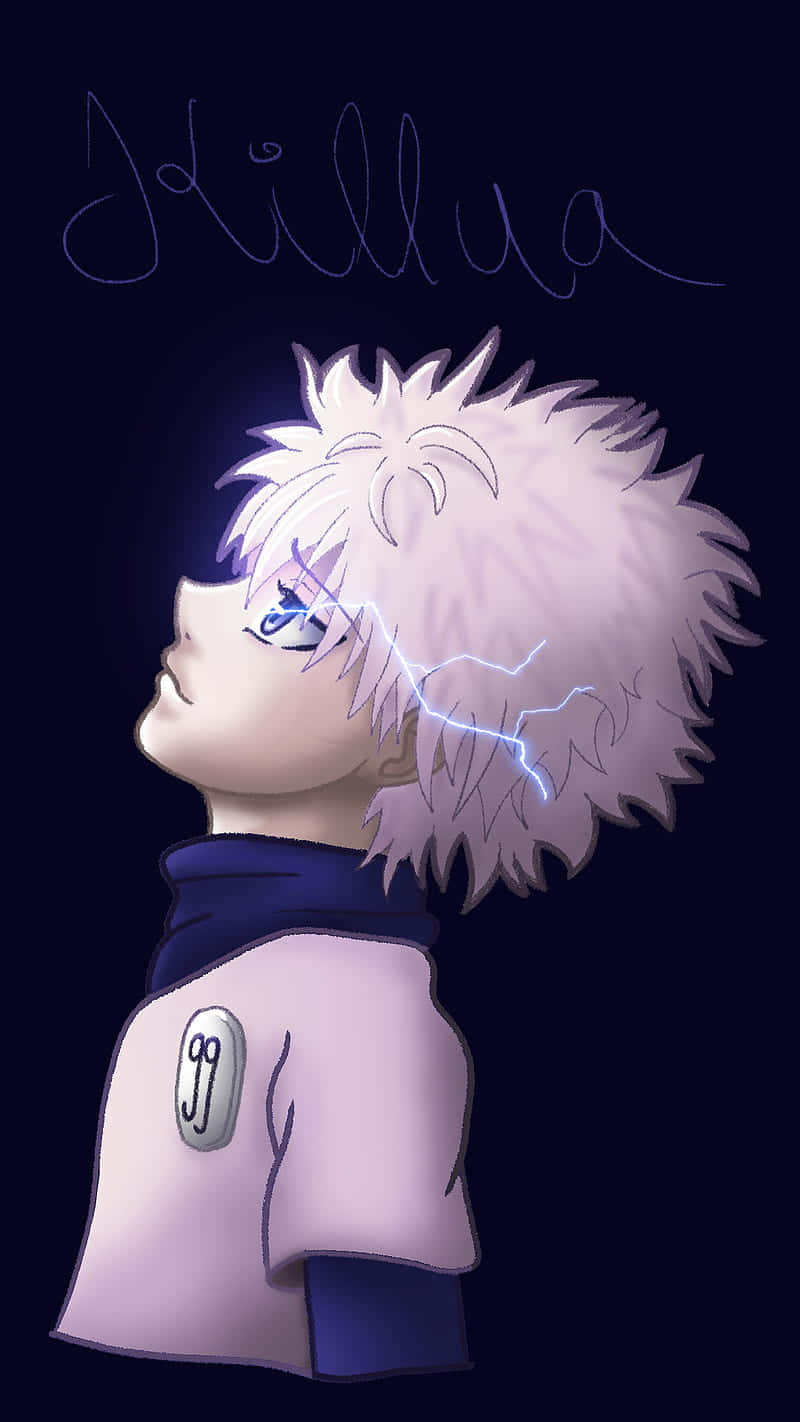 Killua, spiky white hair, blue eyes, HD Phone Wallpaper