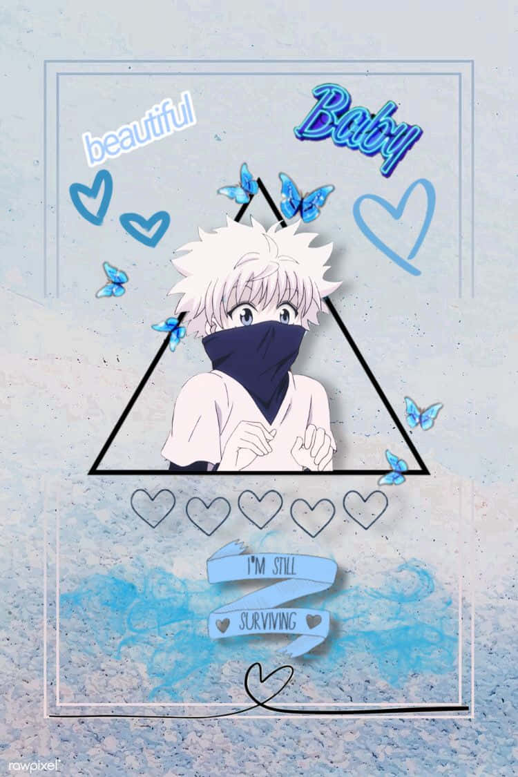 Killua Phone, white hair, dark mask, SD Phone Wallpaper