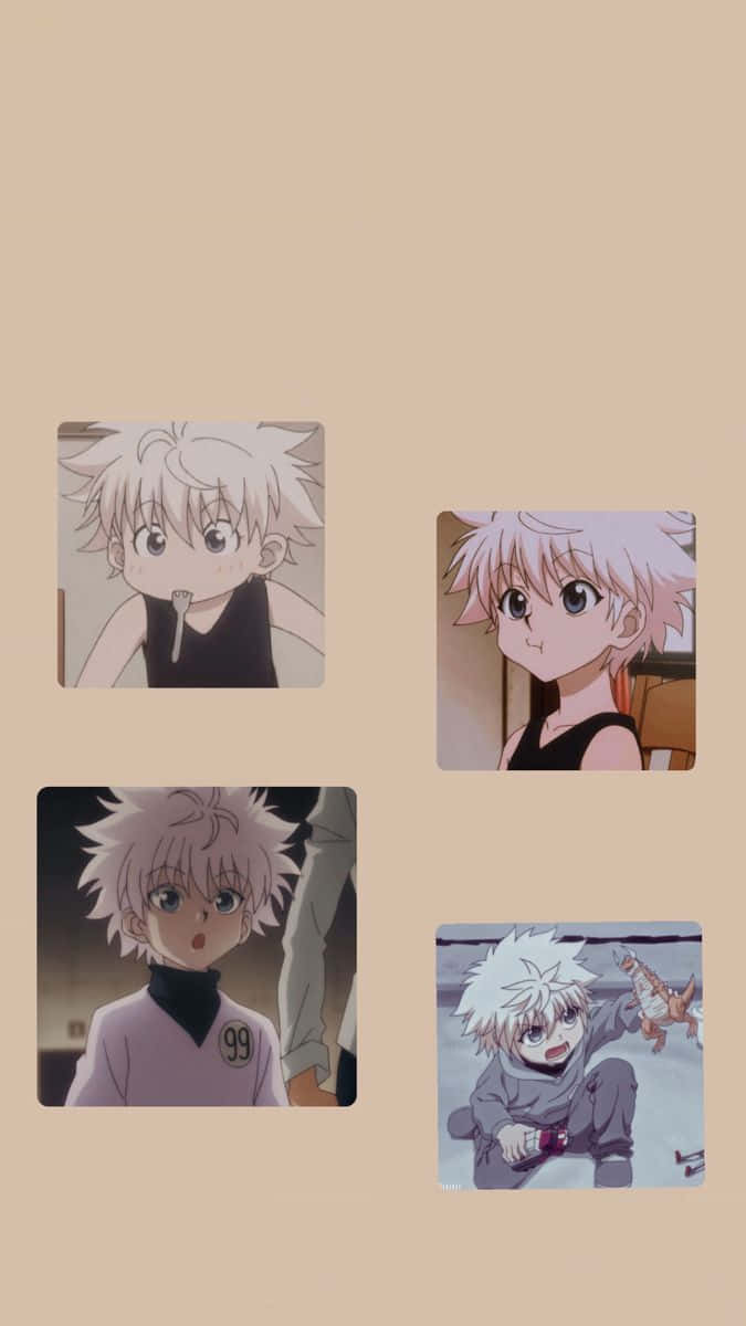 Killua Phone, white hair, spiky white hair, SD Phone Wallpaper