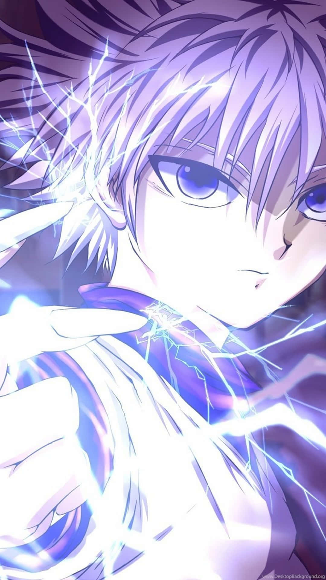 Killua Phone, anime character, spiky silver hair, Full HD Phone Wallpaper