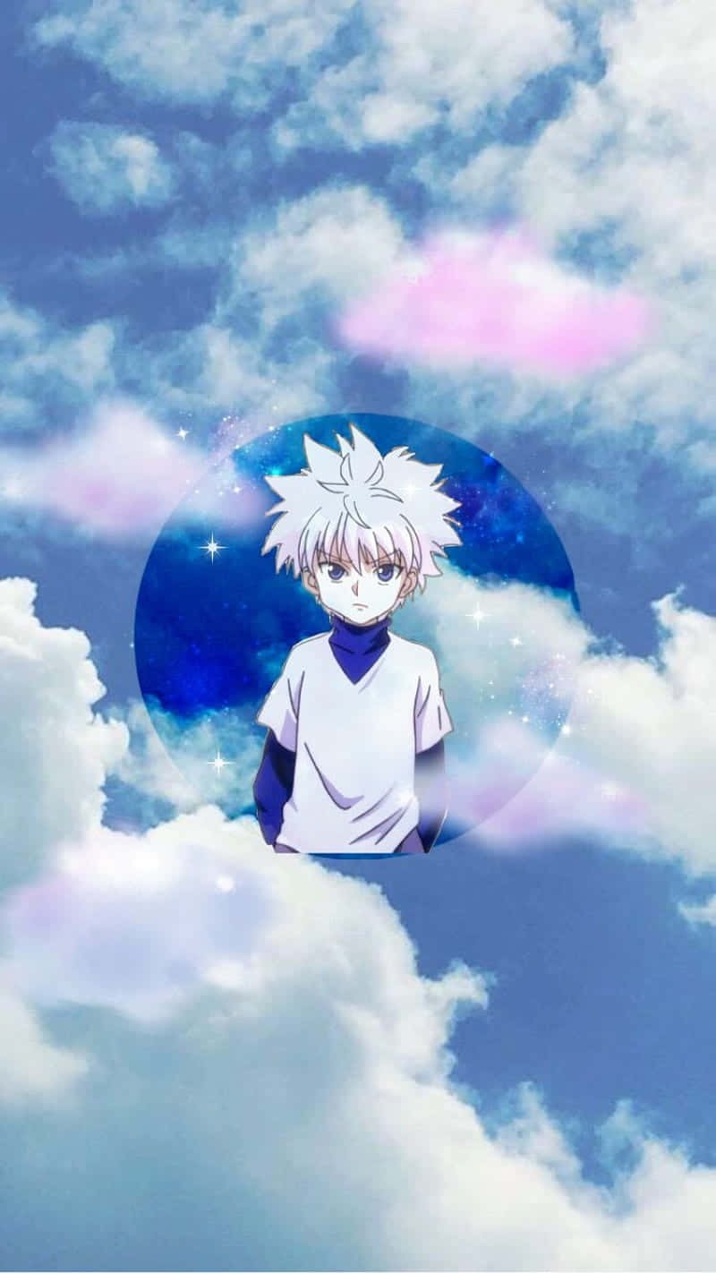 Killua Phone, white-haired anime boy, starry blue orb, HD Phone Wallpaper